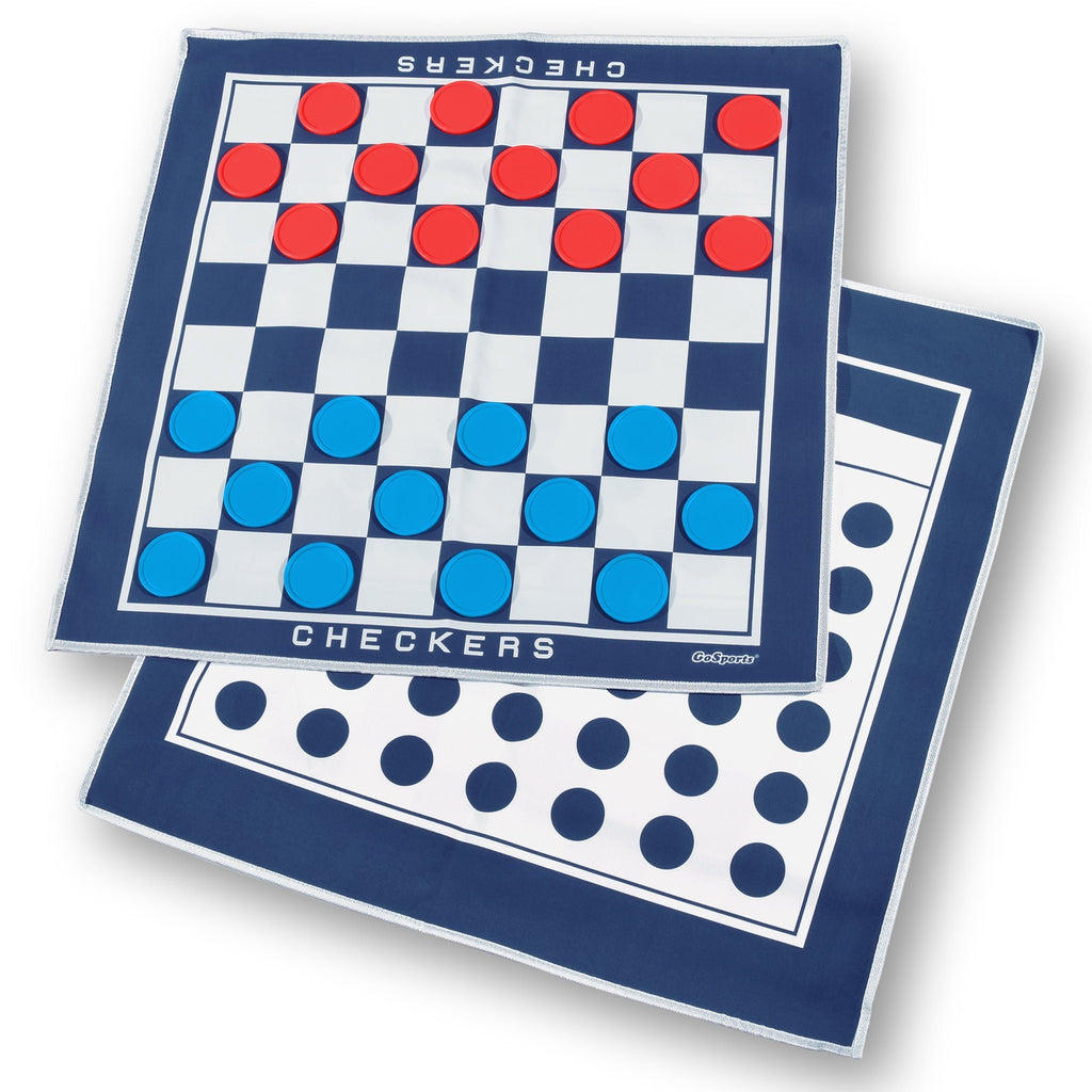 GoSports Giant Checkers & 4 Connect Board Game - HUGE Double Sided Game Mat with Coins for Family Fun CF Mat playgosports.com 