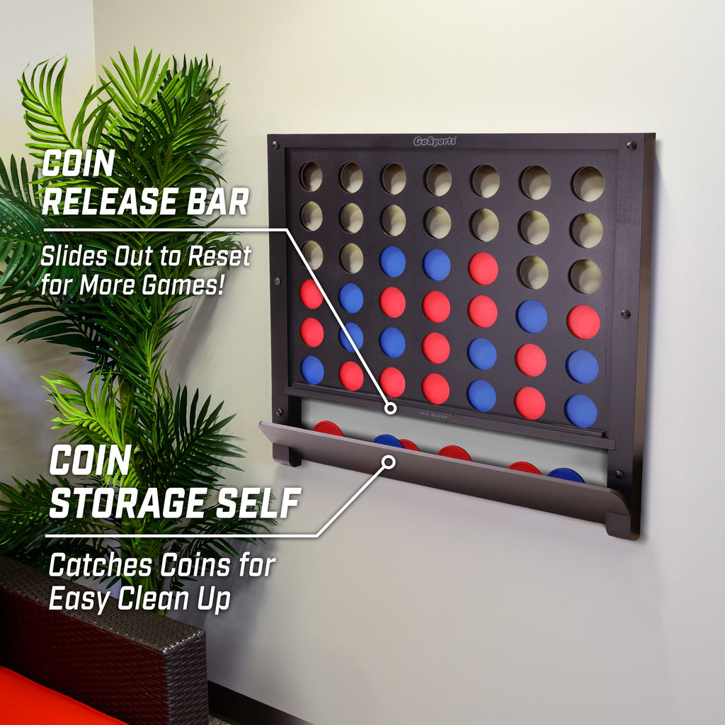 GoSports Wall Mounted 4 in a Row - Black 4 in a Row Playgosports.com 