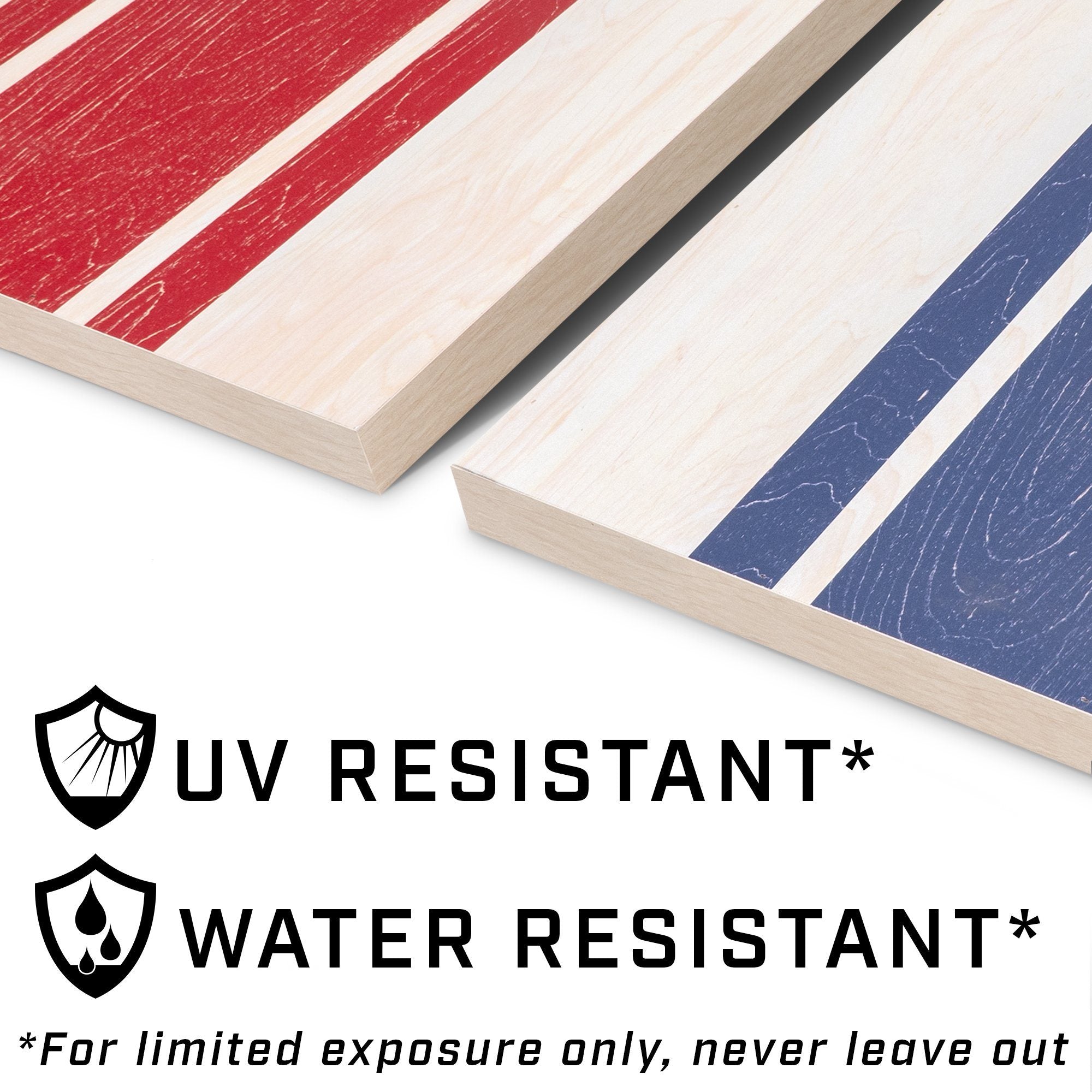 a pair of wooden boards with the words, ' we are proud '