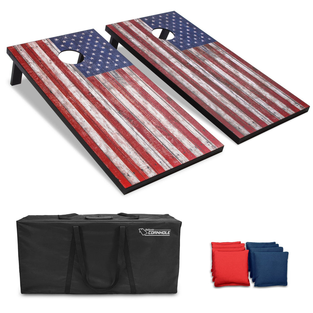 GoSports American Flag Regulation Size Cornhole Set Includes 8 Bags, Carry Case & Rules Cornhole playgosports.com 