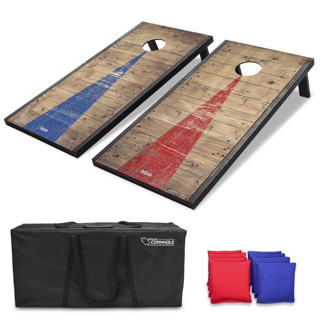 GoSports 4'x2' Classic Cornhole Set with Rustic Wood Decals | Includes 8 Bags, Carry Case and Rules Cornhole playgosports.com 
