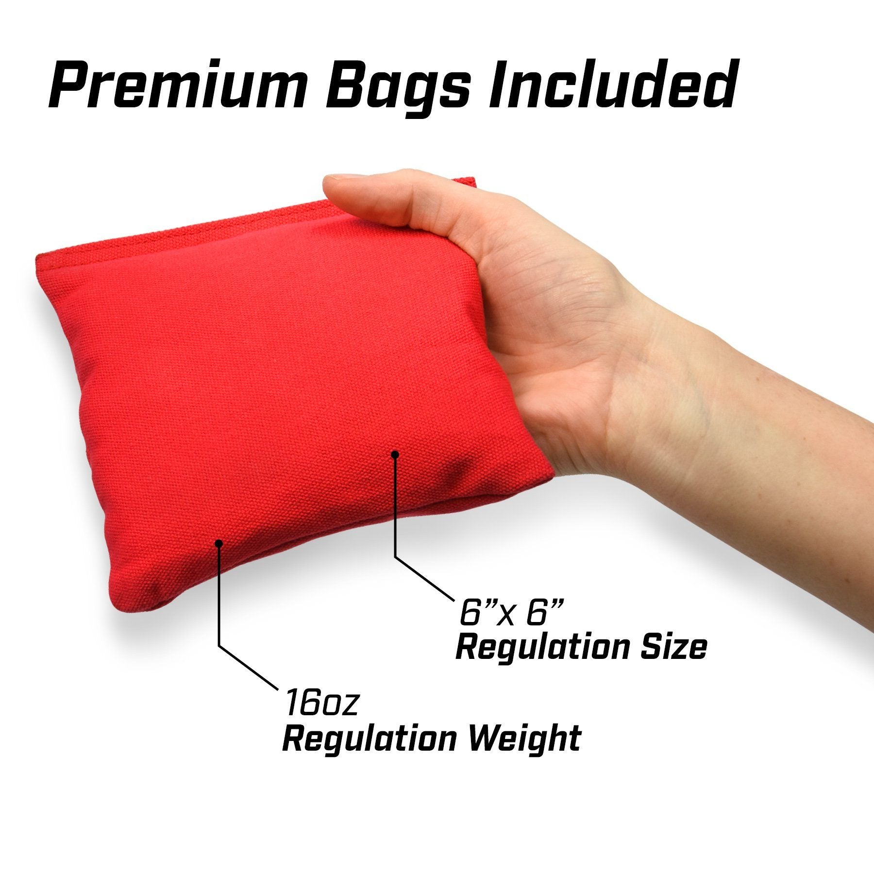 a hand holding a red cloth with the words premium