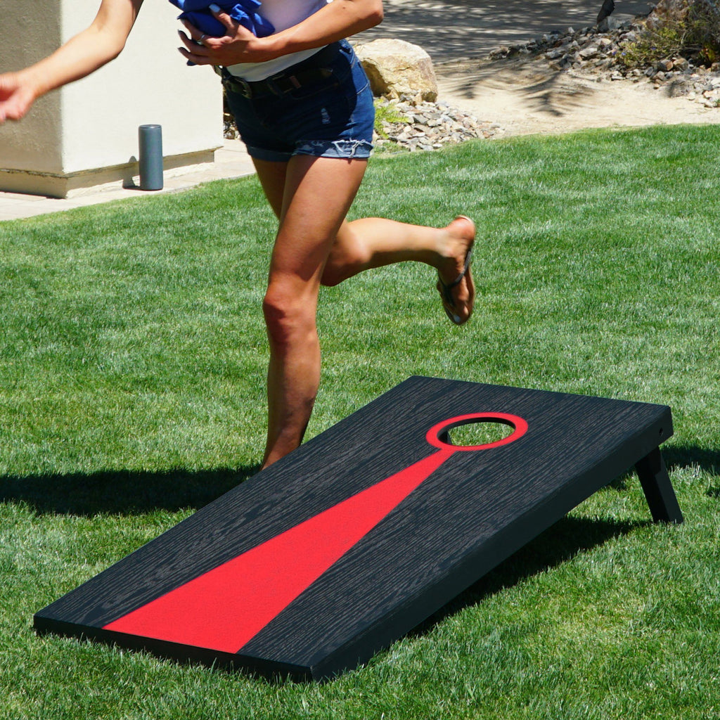 GoSports Dark Regulation Size Solid Wood Cornhole Set - Includes Two 4' x 2' Boards, 8 Bean Bags, Carrying Case and Game Rules Cornhole playgosports.com 