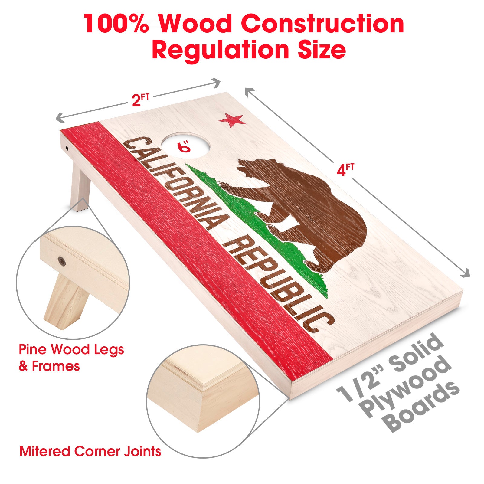 a wooden corno with the state of california on it