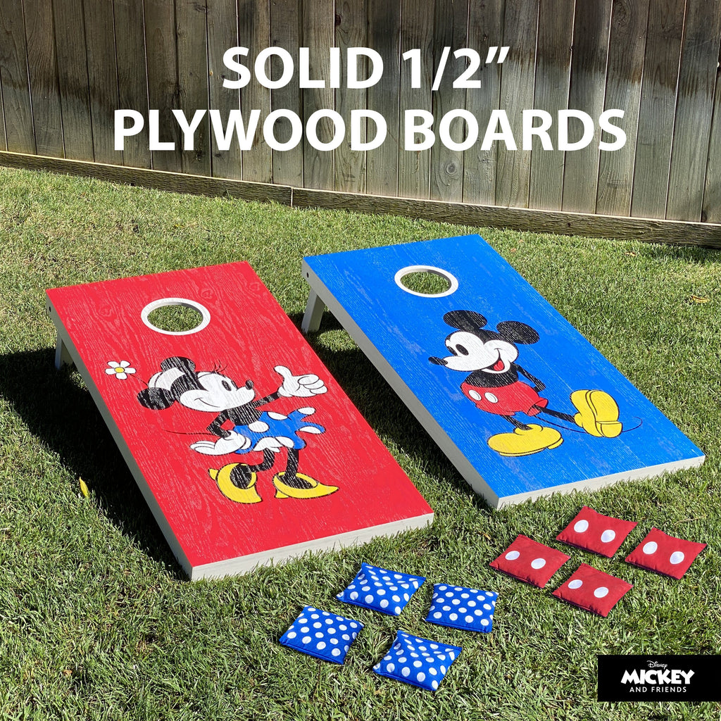 Disney Mickey & Minnie Regulation Size Cornhole Set by GoSports | Includes 8 Bean Bags and Portable Carrying Case Cornhole playgosports.com 
