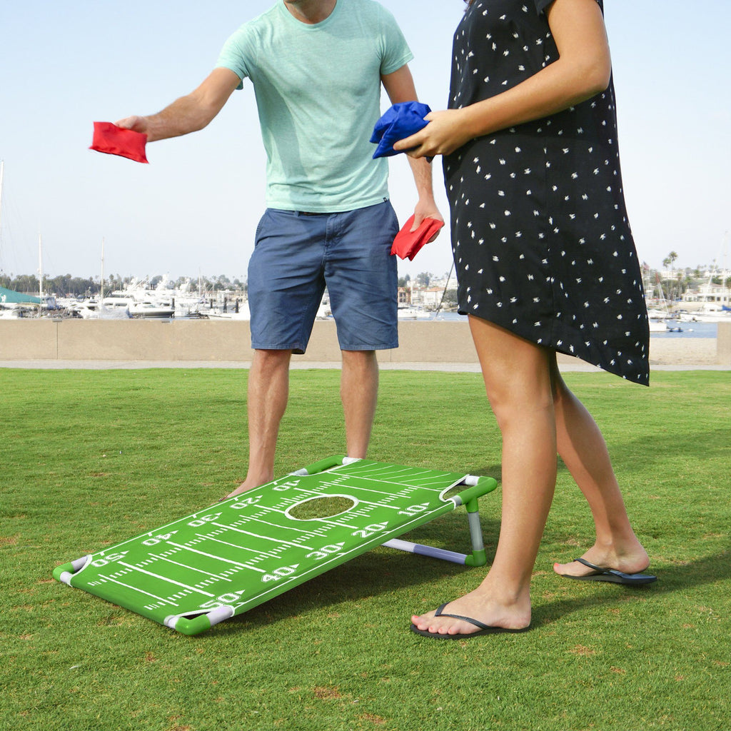 GoSports Portable PVC Framed Football Cornhole Game Set with 8 Bean Bags and Travel Carrying Case Cornhole playgosports.com 