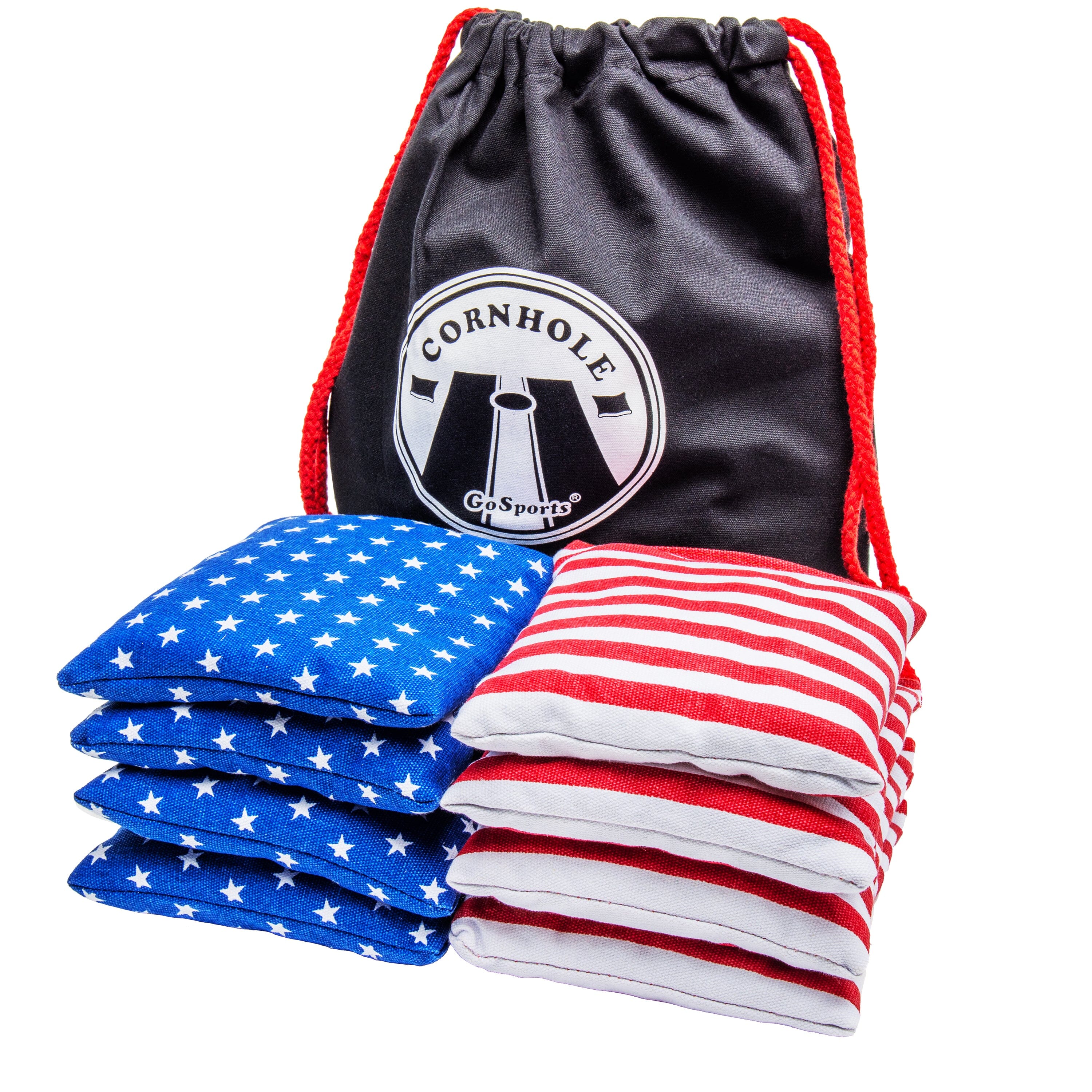 a bag with a flag and a pair of socks