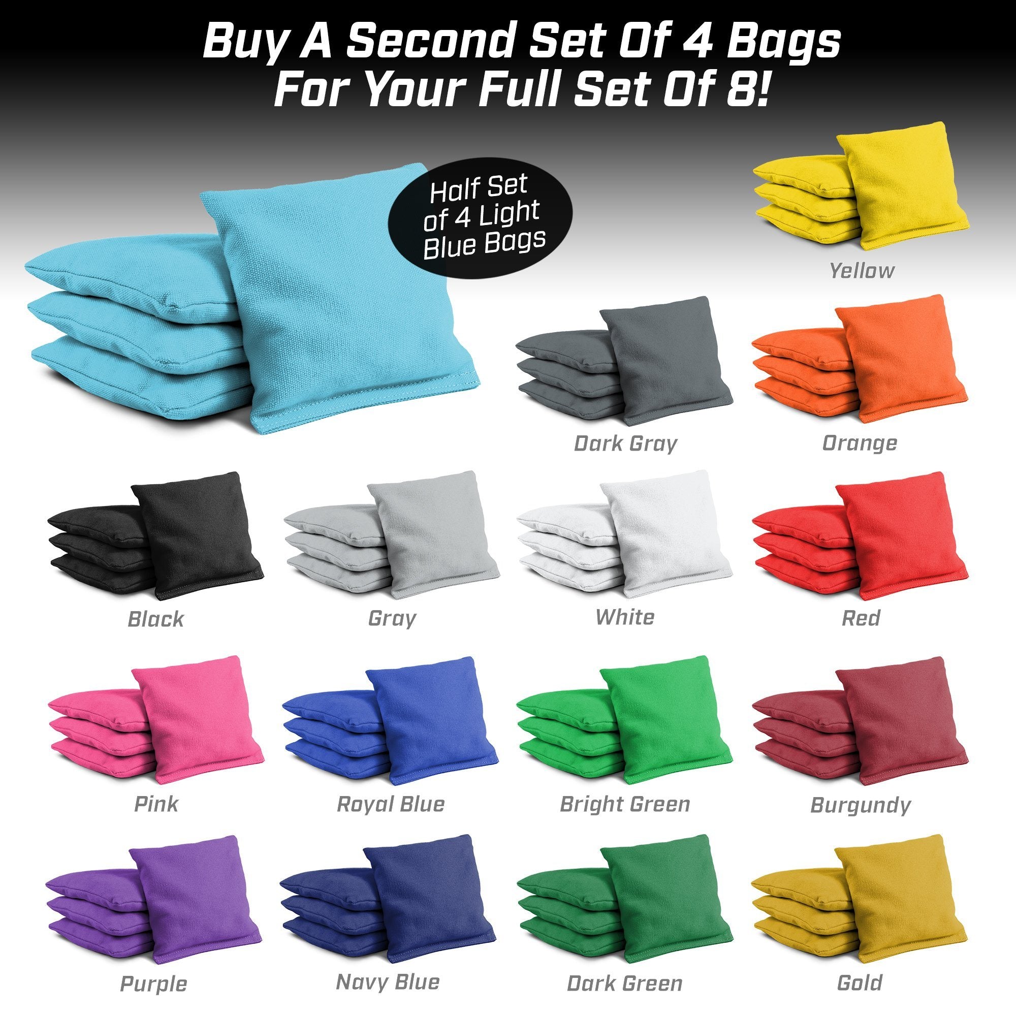 a set of four different colored gloves