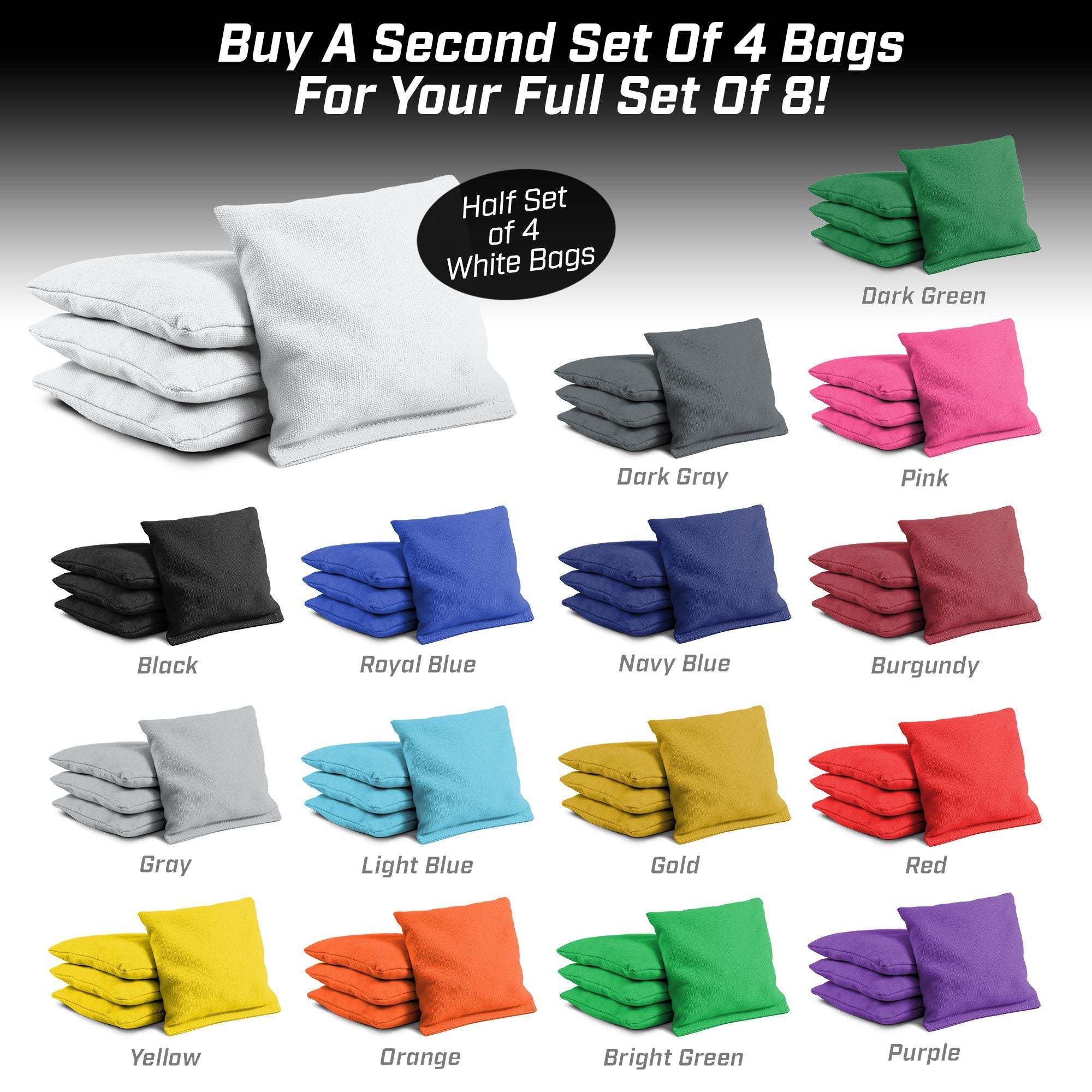 a set of four different colored gloves