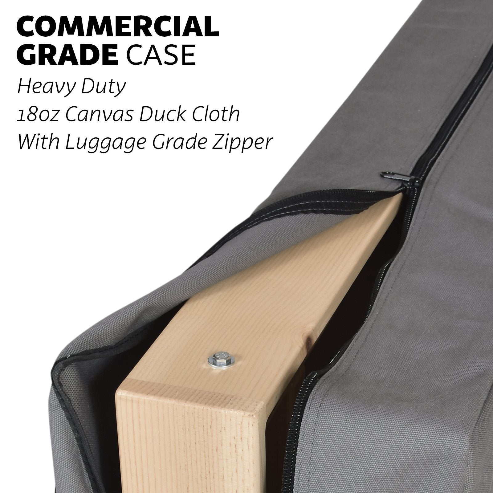 a large bag with a wooden handle and a handle