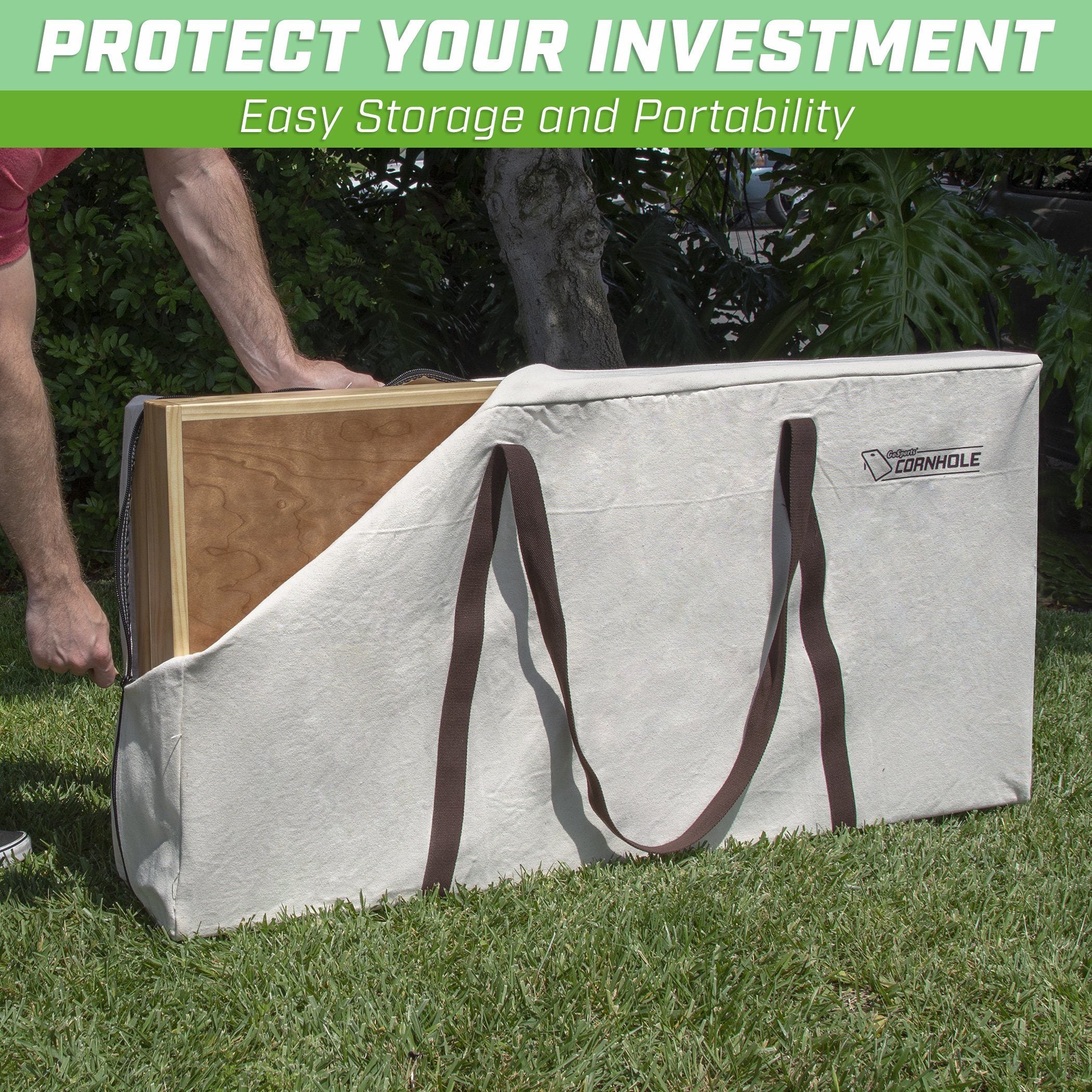 a man carrying a bag with a bag on it