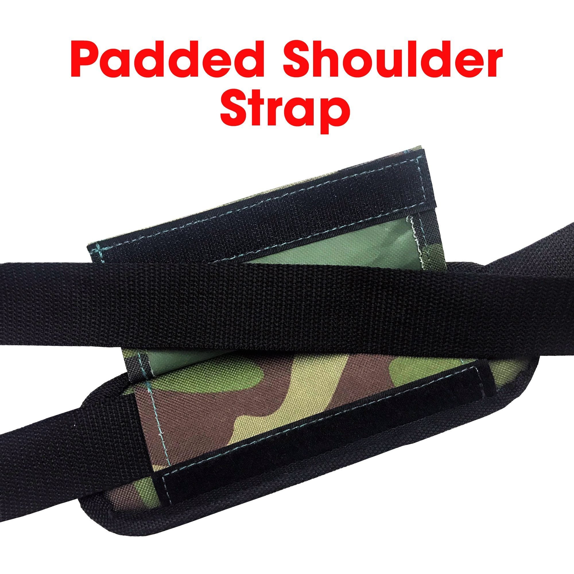 a pair of camouflage belts with the words pade shoulder strap