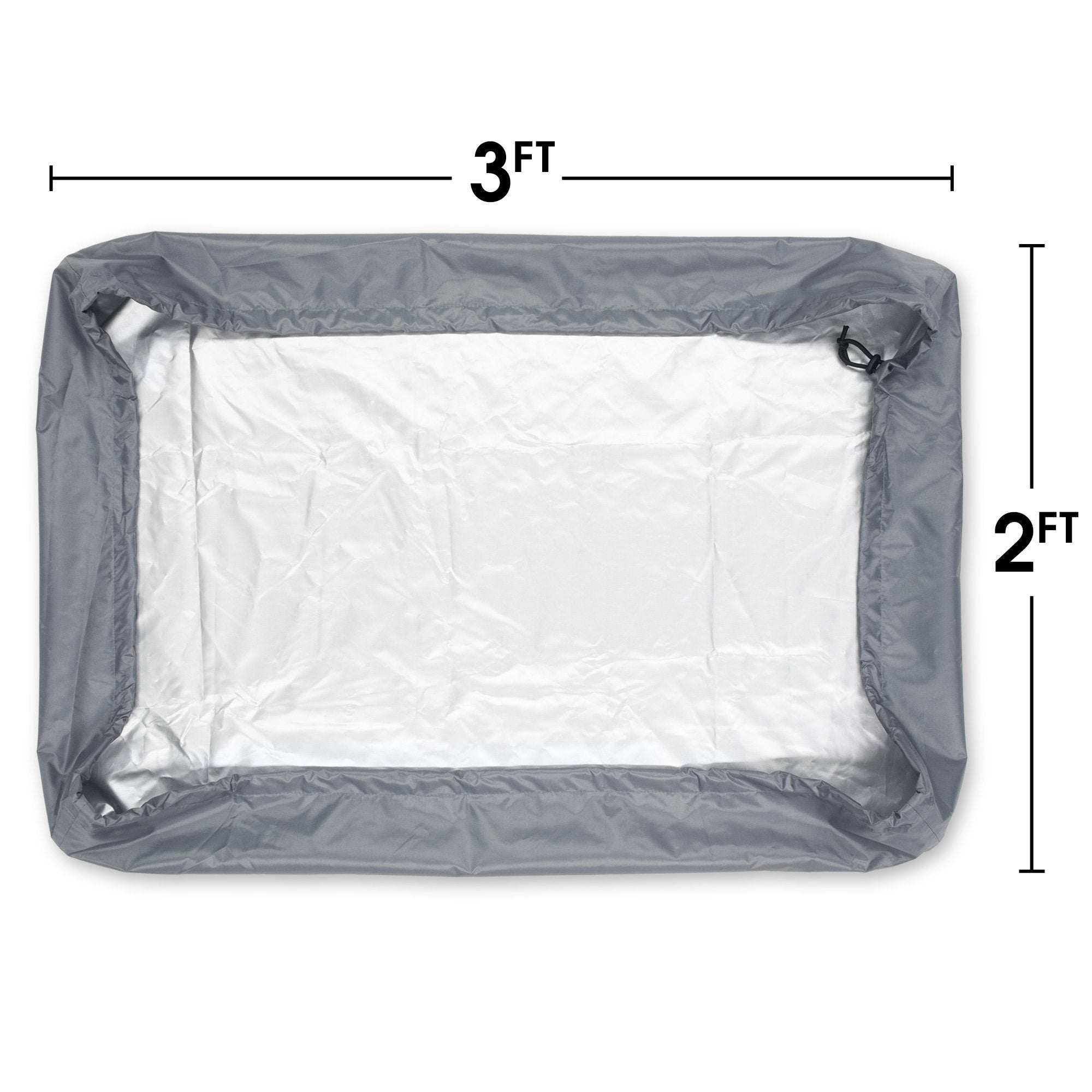 the dimensions of the large, gray, plastic tray