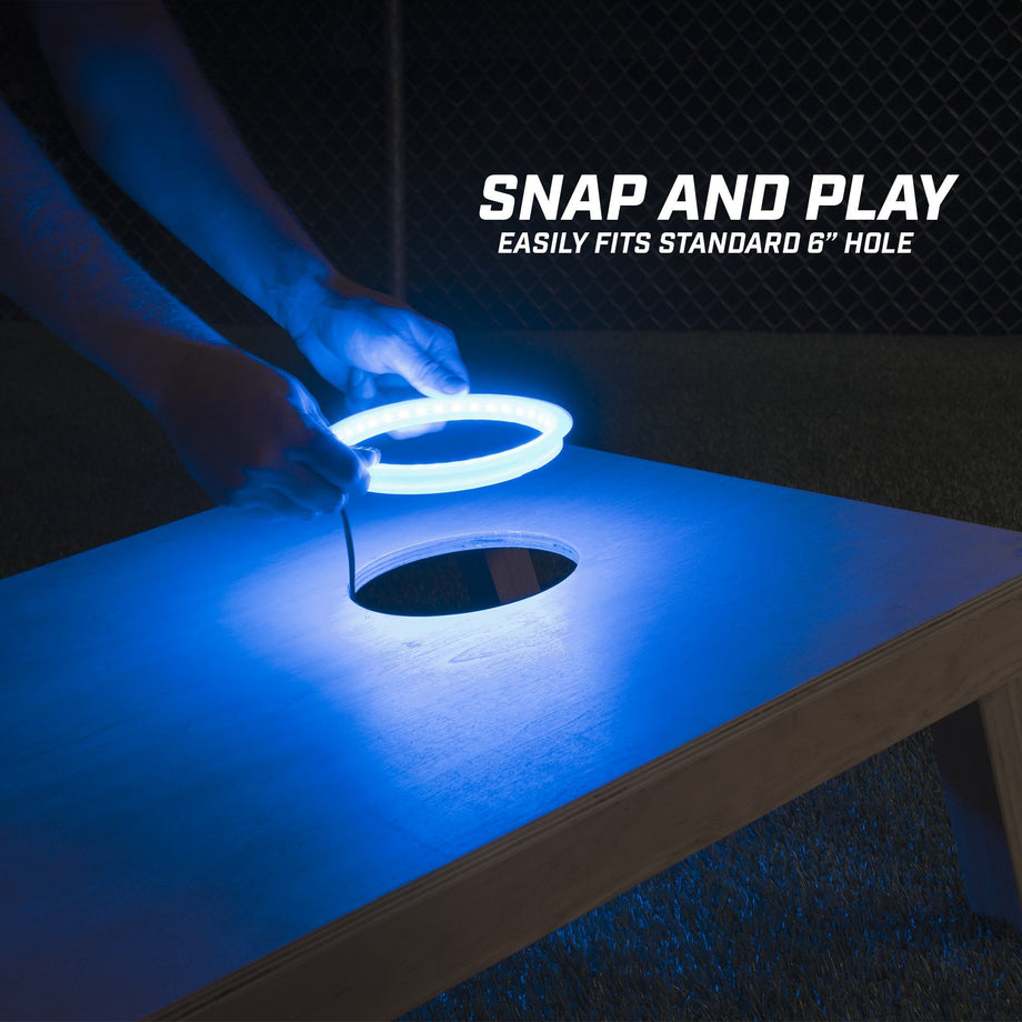 GoSports Cornhole Light-Up LED Ring Kit Set - Blue –
