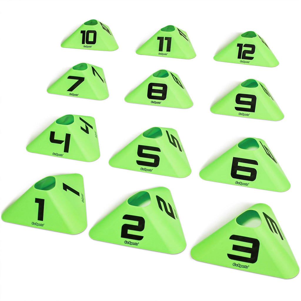 GoSports Modern Sports Cone 12 Pack with Numbers #1-12 Cones playgosports.com 