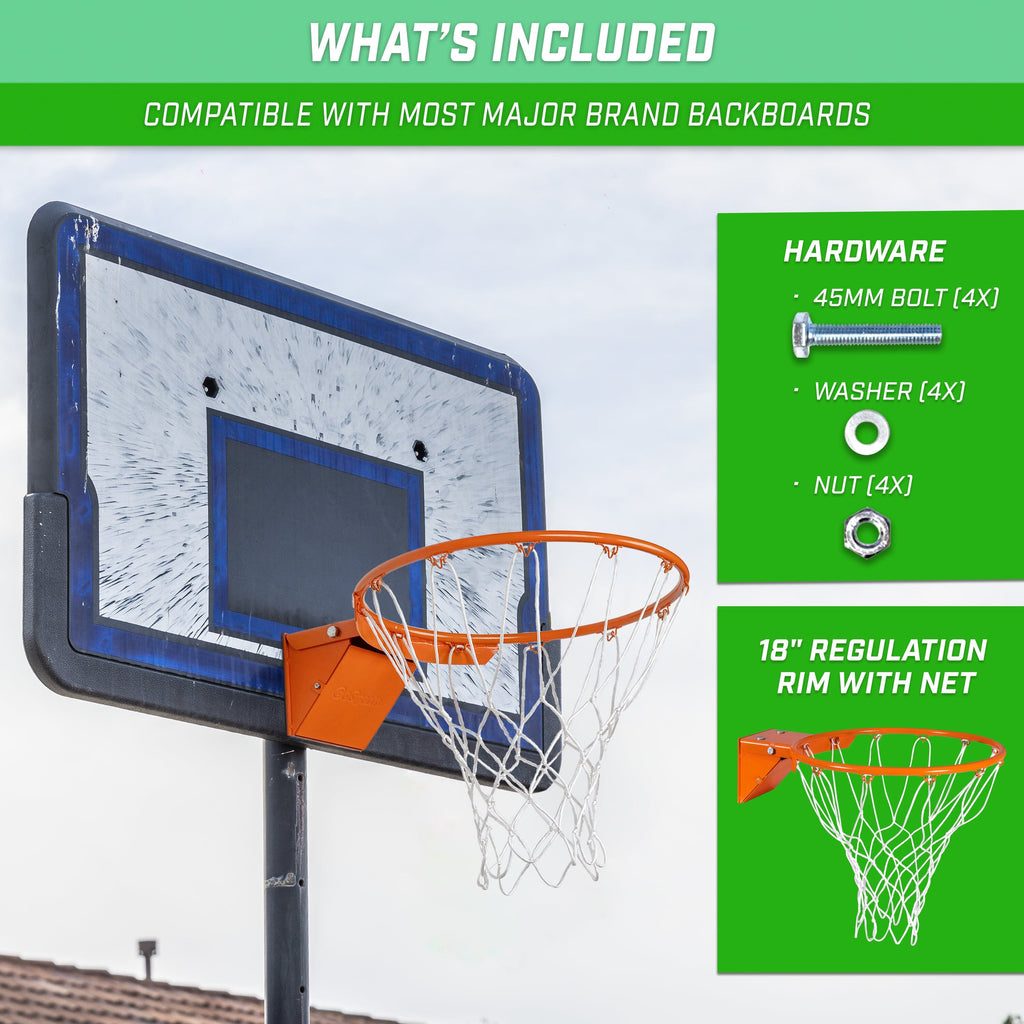 GoSports Universal Regulation 18" Steel Breakaway Basketball Rim Playgosports.com 