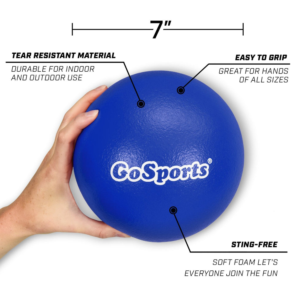 GoSports Strong Skin Foam Playground Dodgeballs - 6 Pack for Juniors/Adults (7 in) - w/ Mesh Carry Bag Playground Ball playgosports.com 