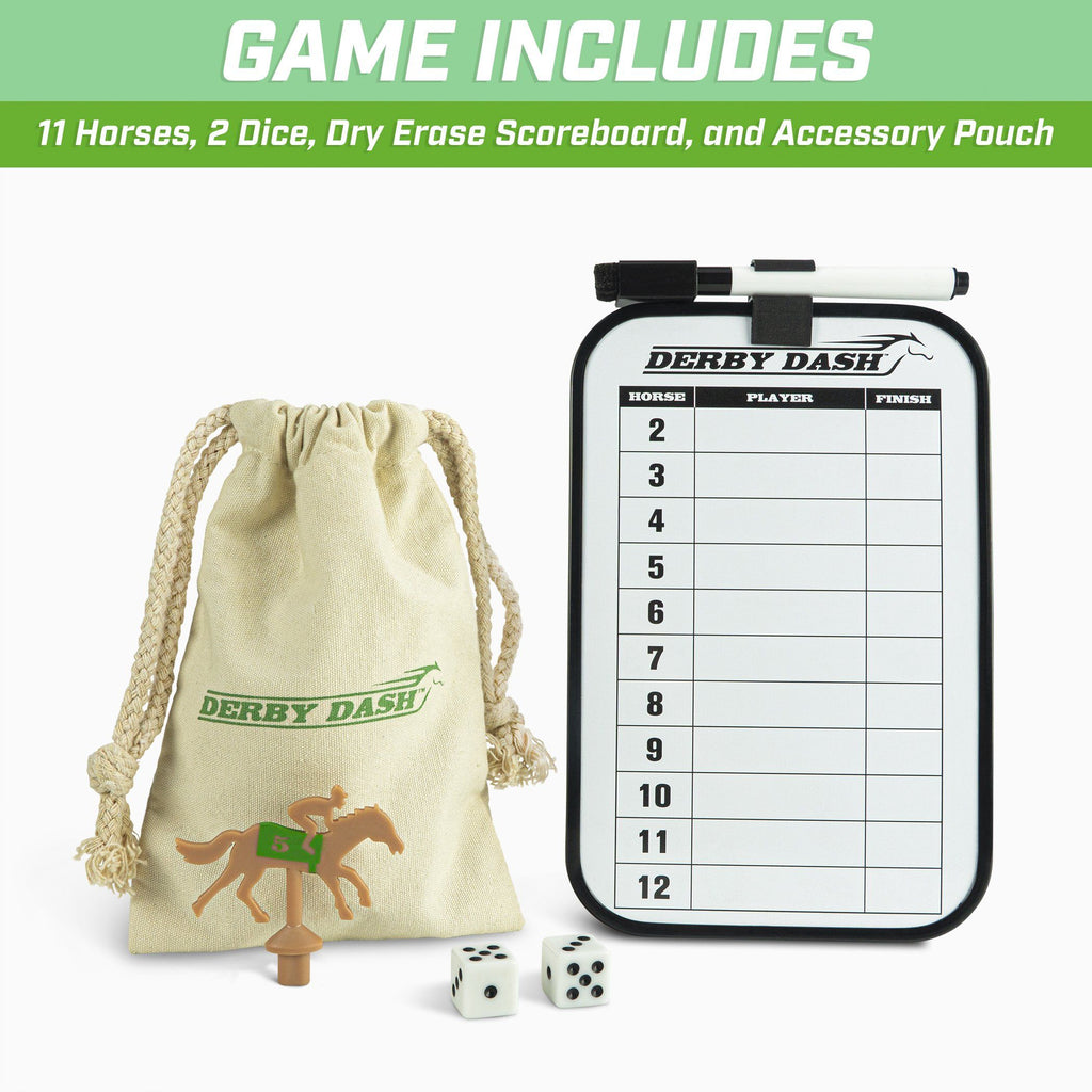 GoSports Derby Dash Horse Race Game Set | Tabletop Horse Racing with 2 Dice and Dry Erase Scoreboard Derby Dash playgosports.com 