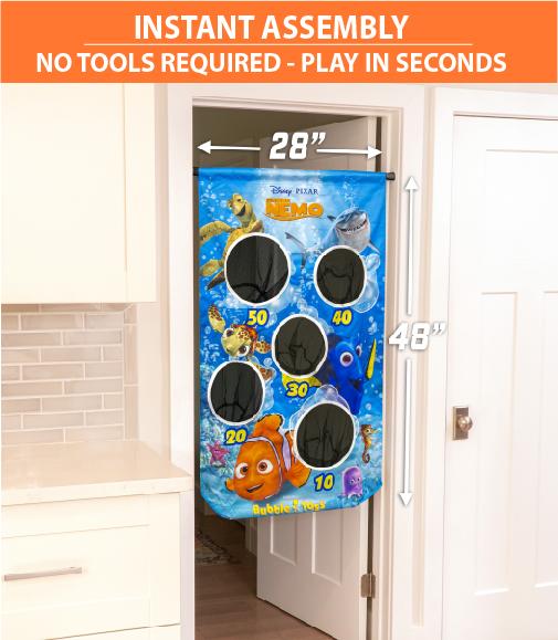 Disney Pixar Finding Nemo Bubble Toss Doorway Game by GoSports | Includes 20 Balls and Adjustable Tension Rod Target Practice playgosports.com 