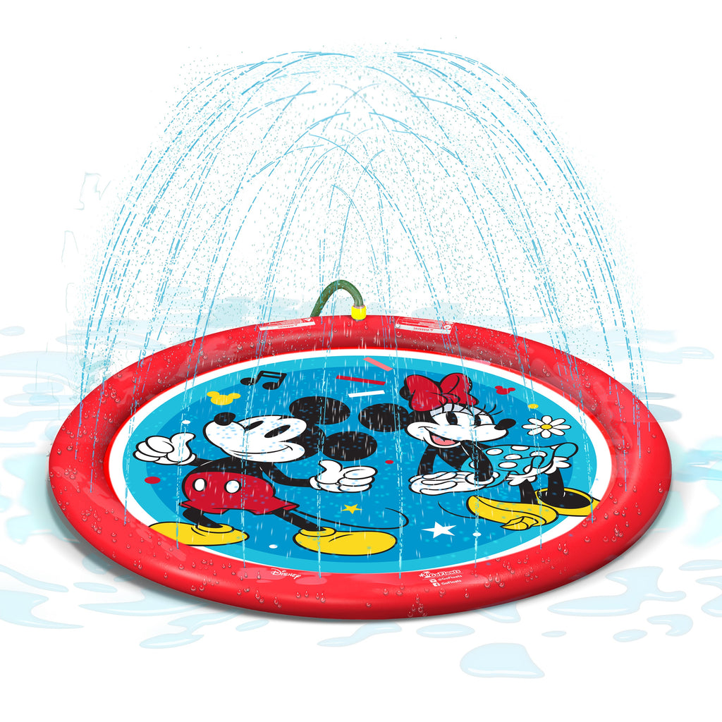 Disney Mickey and Minnie Kids Water Splash Pad Mat and Sprinkler Pool Toy playgosports.com 