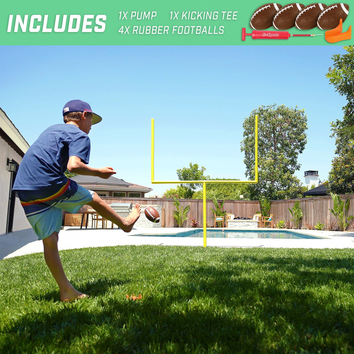 GoSports PRO Kick Challenge Field Goal Post Set – PlayGoSports.com
