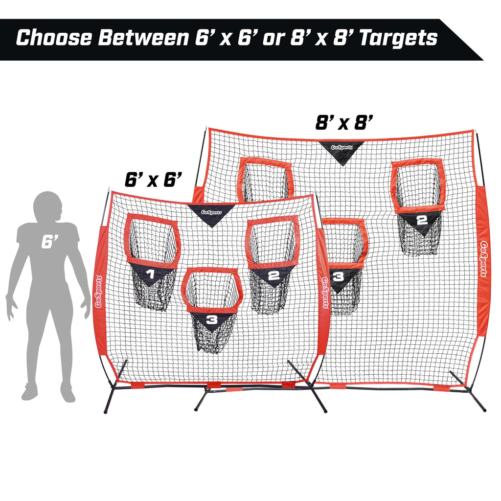 GoSports 6’ x 6’ Football Training Target Net | Improve QB Throwing Accuracy – Includes Foldable Bow Frame and Portable Carry Case Football playgosports.com 