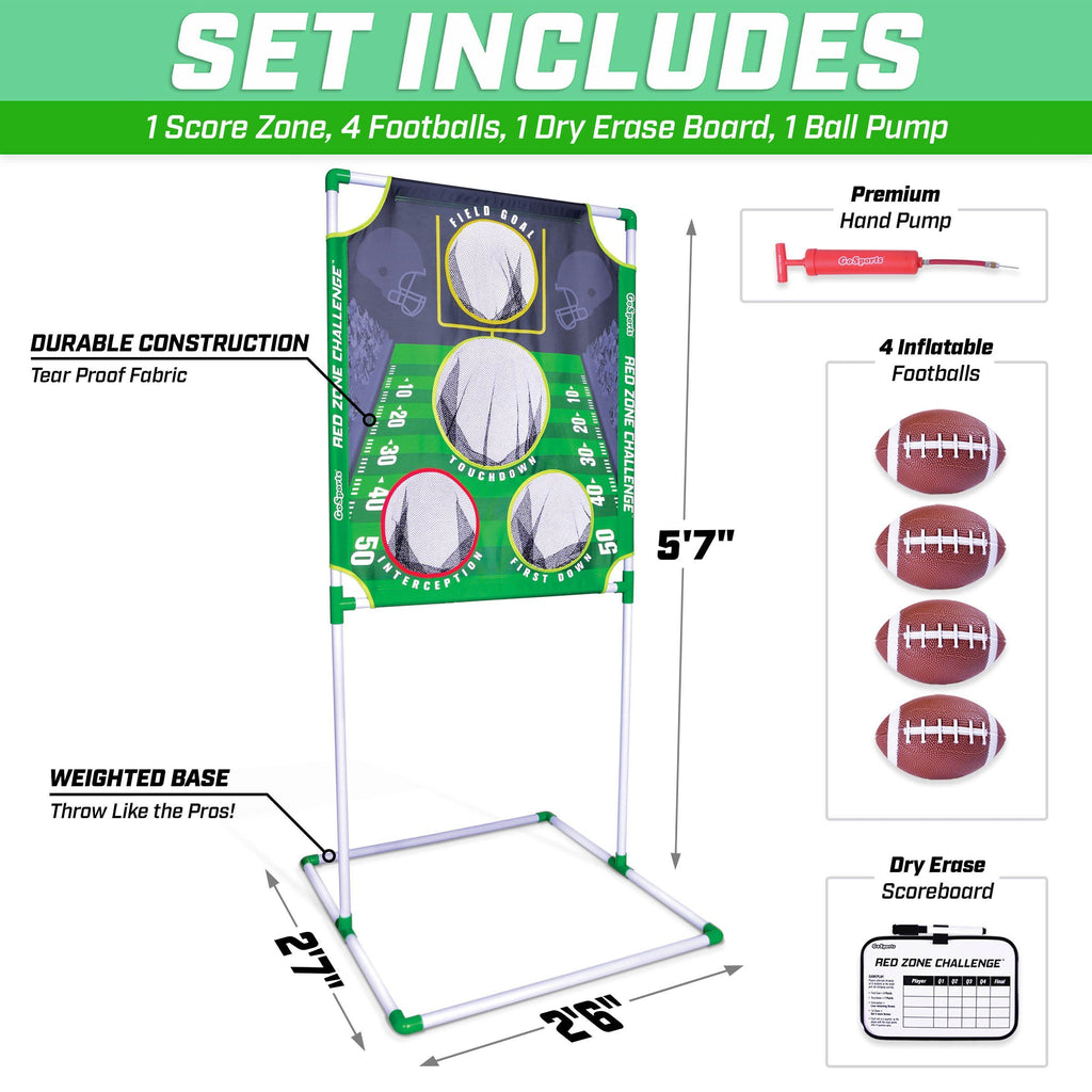 GoSports Red Zone Challenge Football Toss Game | Includes Target, 4 Footballs, Scoreboard and Case Football playgosports.com 