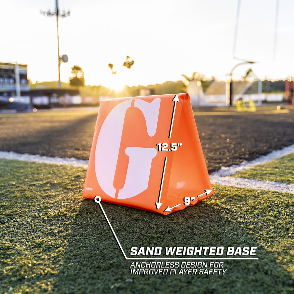 GoSports Football Field Yard Line Markers | Set of 11 | High Visibility Weighted Yardage Markers with Portable Carrying Case Football playgosports.com 