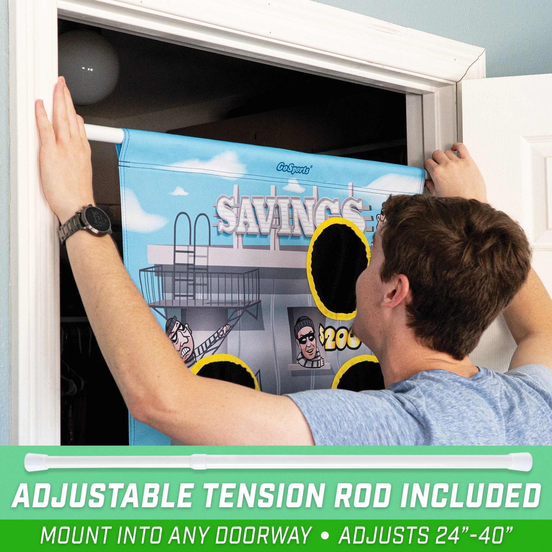 a man is opening a door to a building