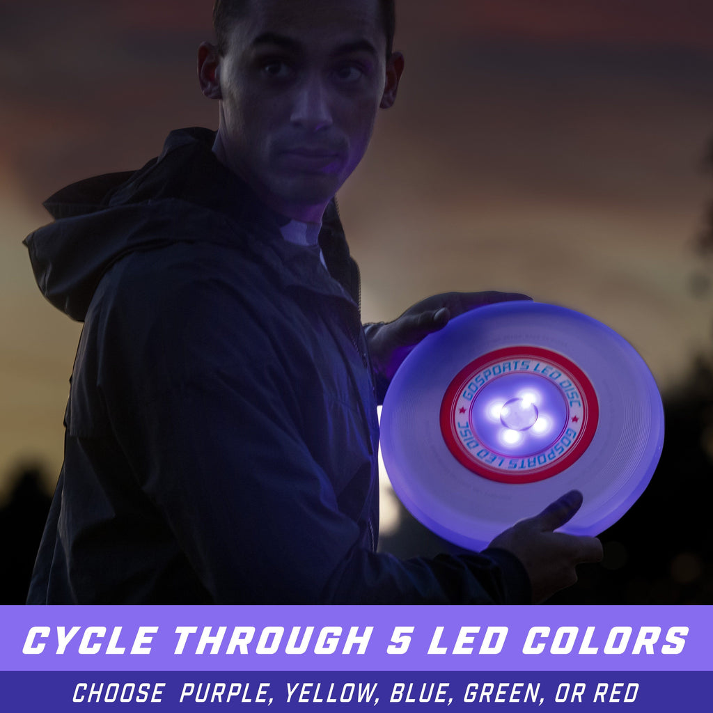 GoSports Ultimate Light Up Flying Disc, 175 grams, with 4 LEDs - Multi Disc playgosports.com 