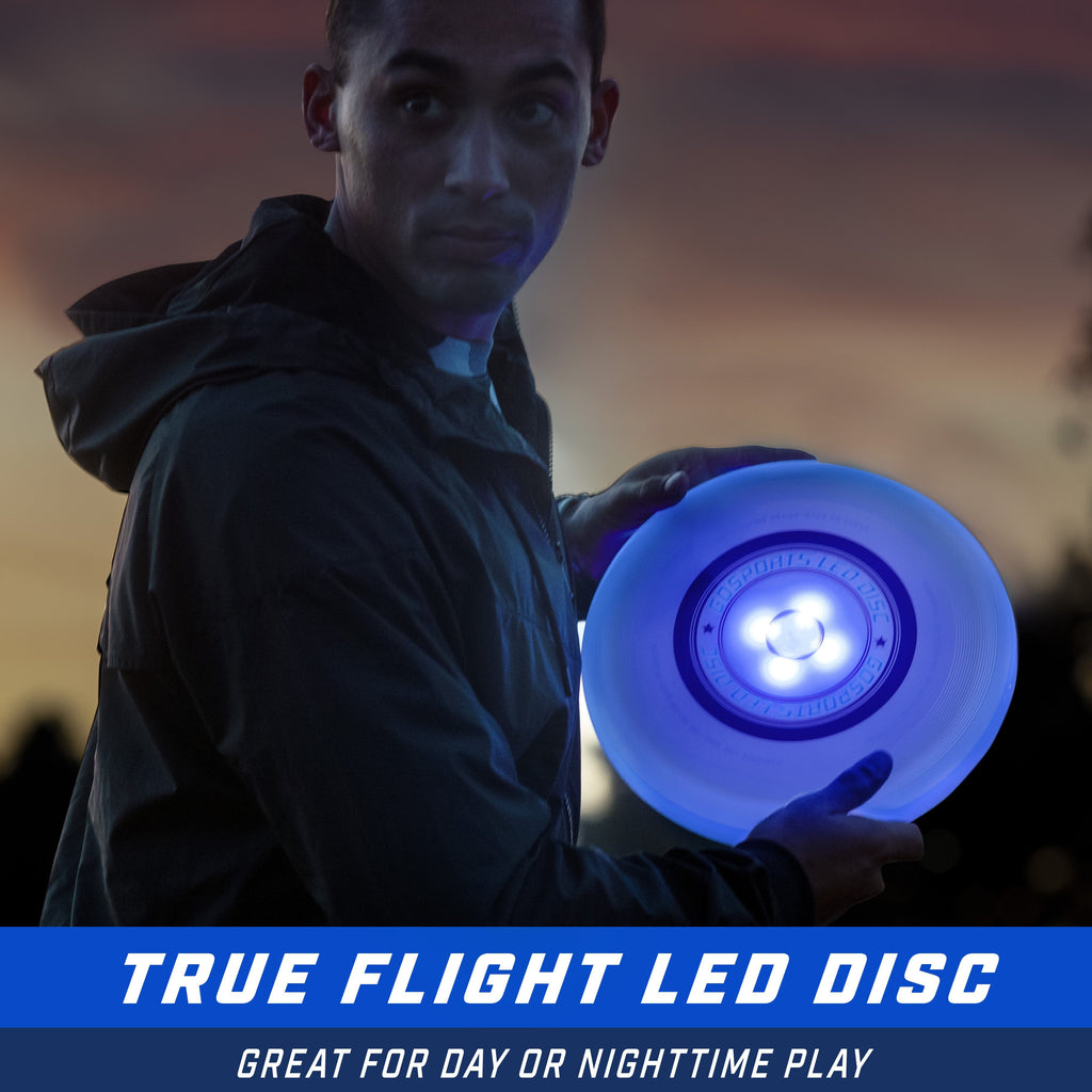 GoSports Ultimate Light Up Flying Disc, 175 grams, with 4 LEDs - Blue Disc playgosports.com 