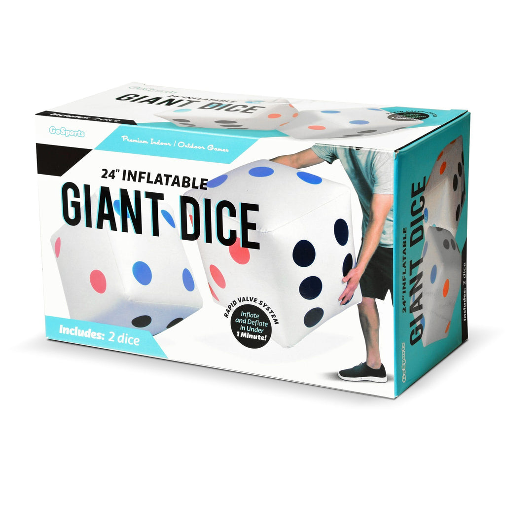 GoSports 2 Pack Giant 2' Inflatable Dice 2 Pack | Huge Size with Rapid Valve Inflation Giant Dice playgosports.com 