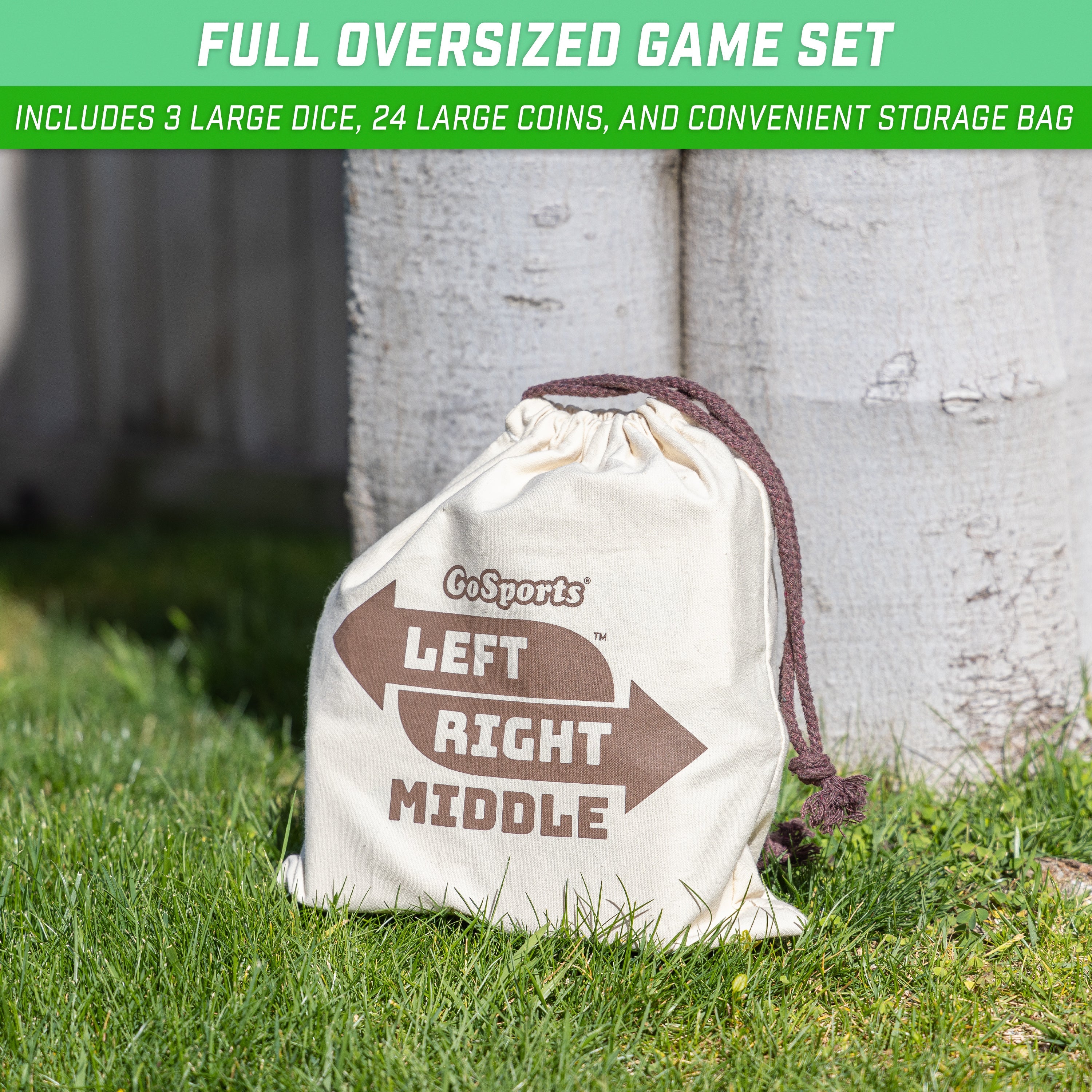 a bag with a football on it sitting in the grass