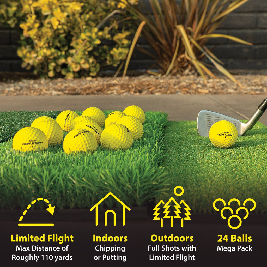 GoSports Foam Flight Practice Golf Balls 24 Pack - Yellow Golf playgosports.com 