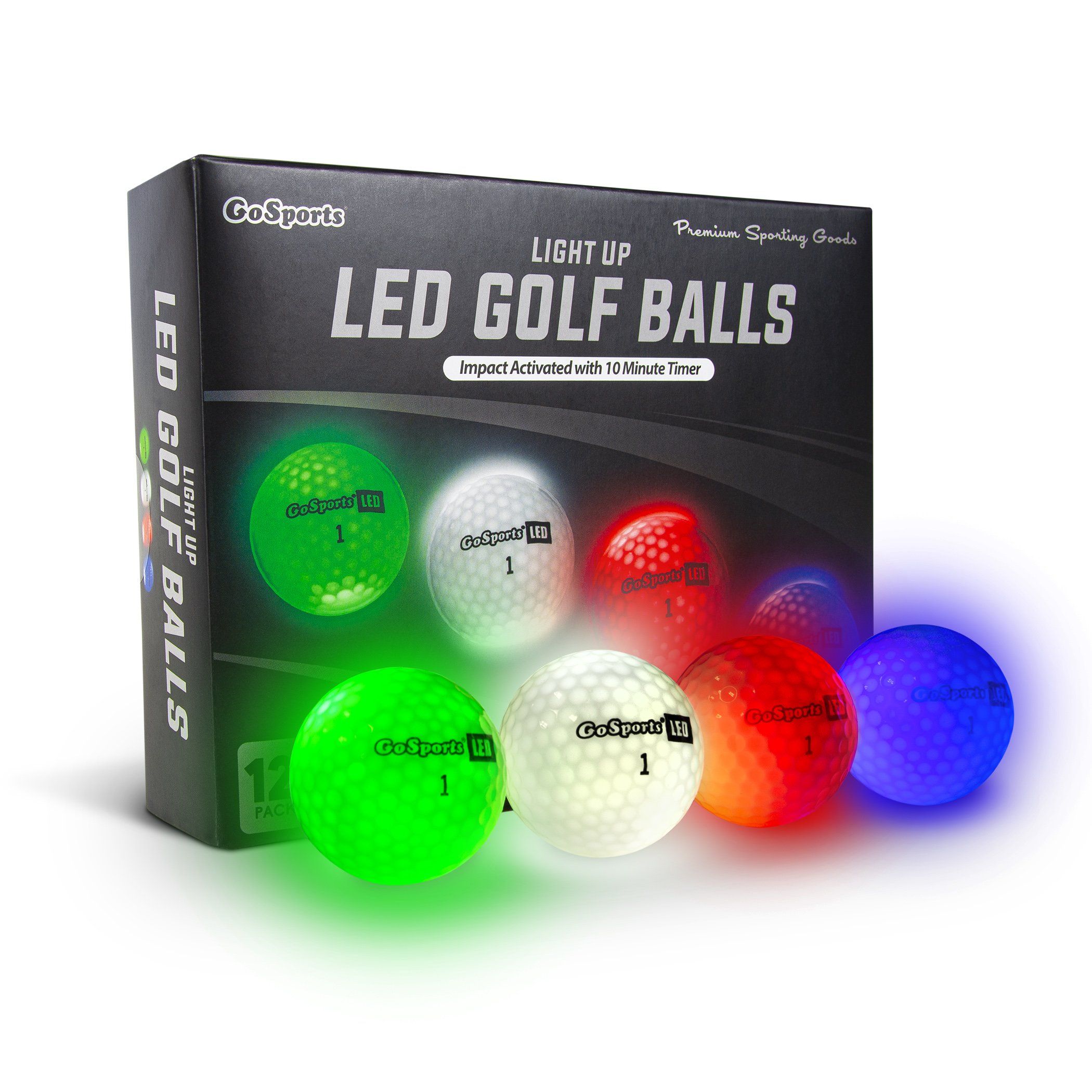 GoSports Light-Up LED Golf Balls 12-Pack –