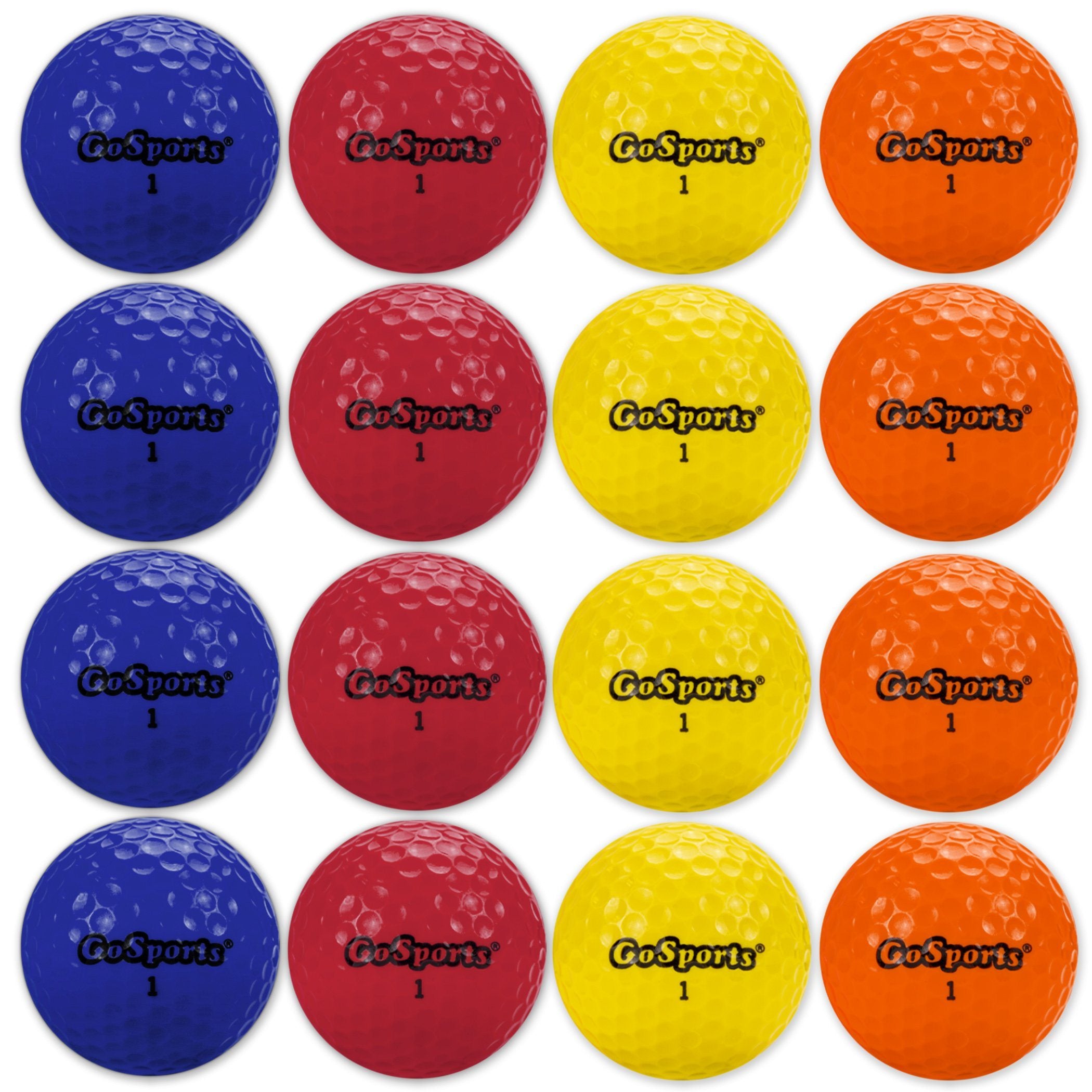 a dozen of golf balls with the word go - go on