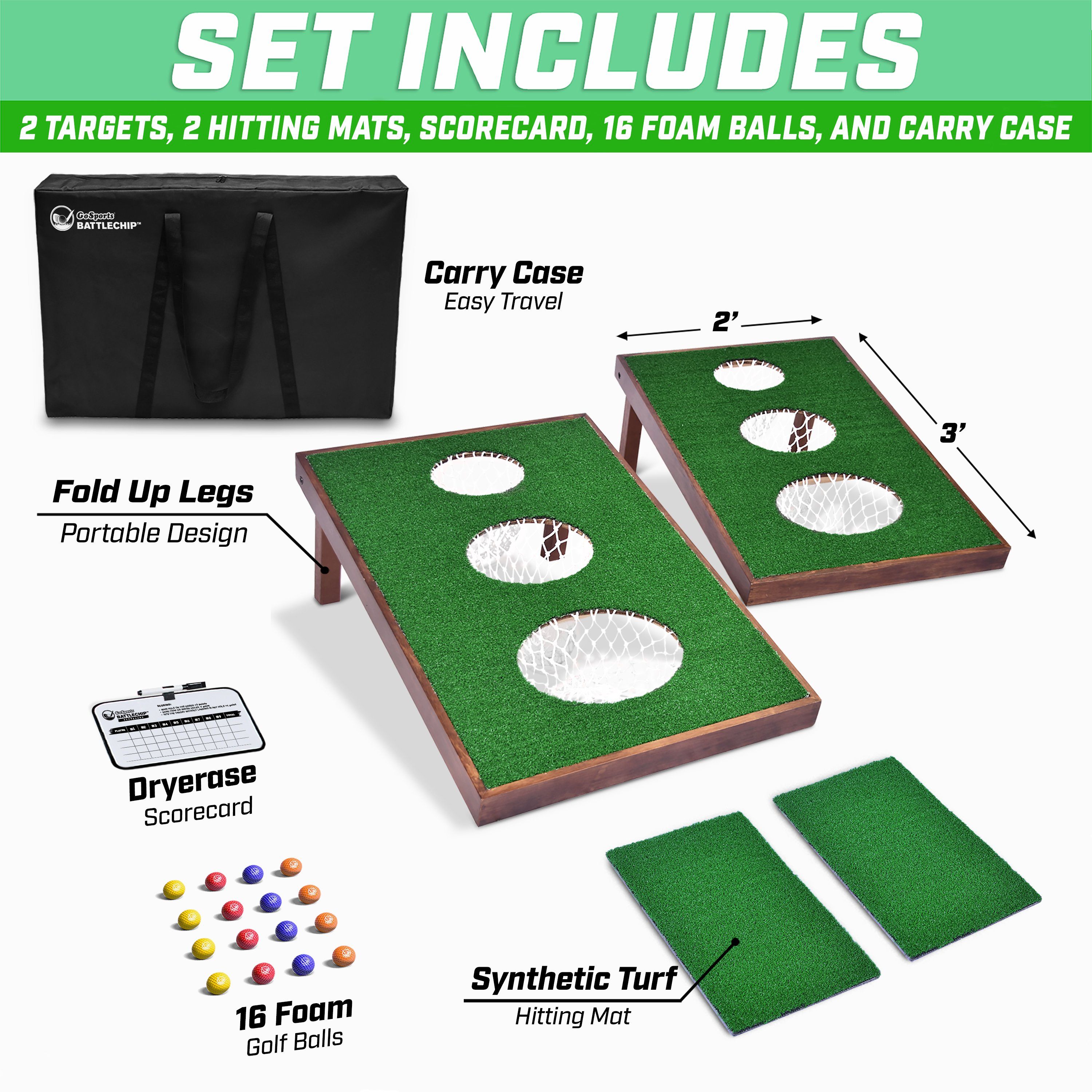 the stx golf hitting set includes two hitting boards, two hitting balls and two hitting boards