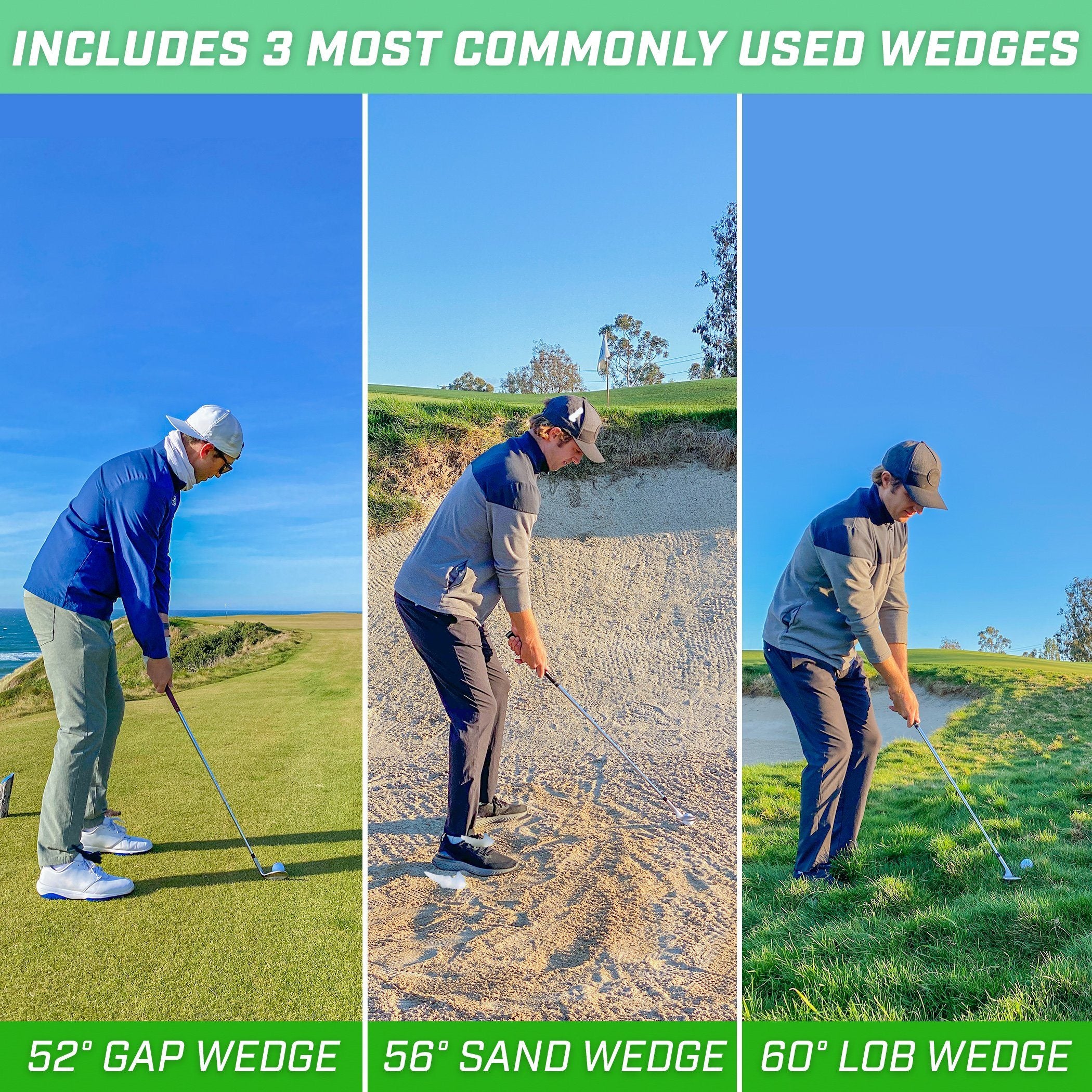 a man playing golf on the sand dunes