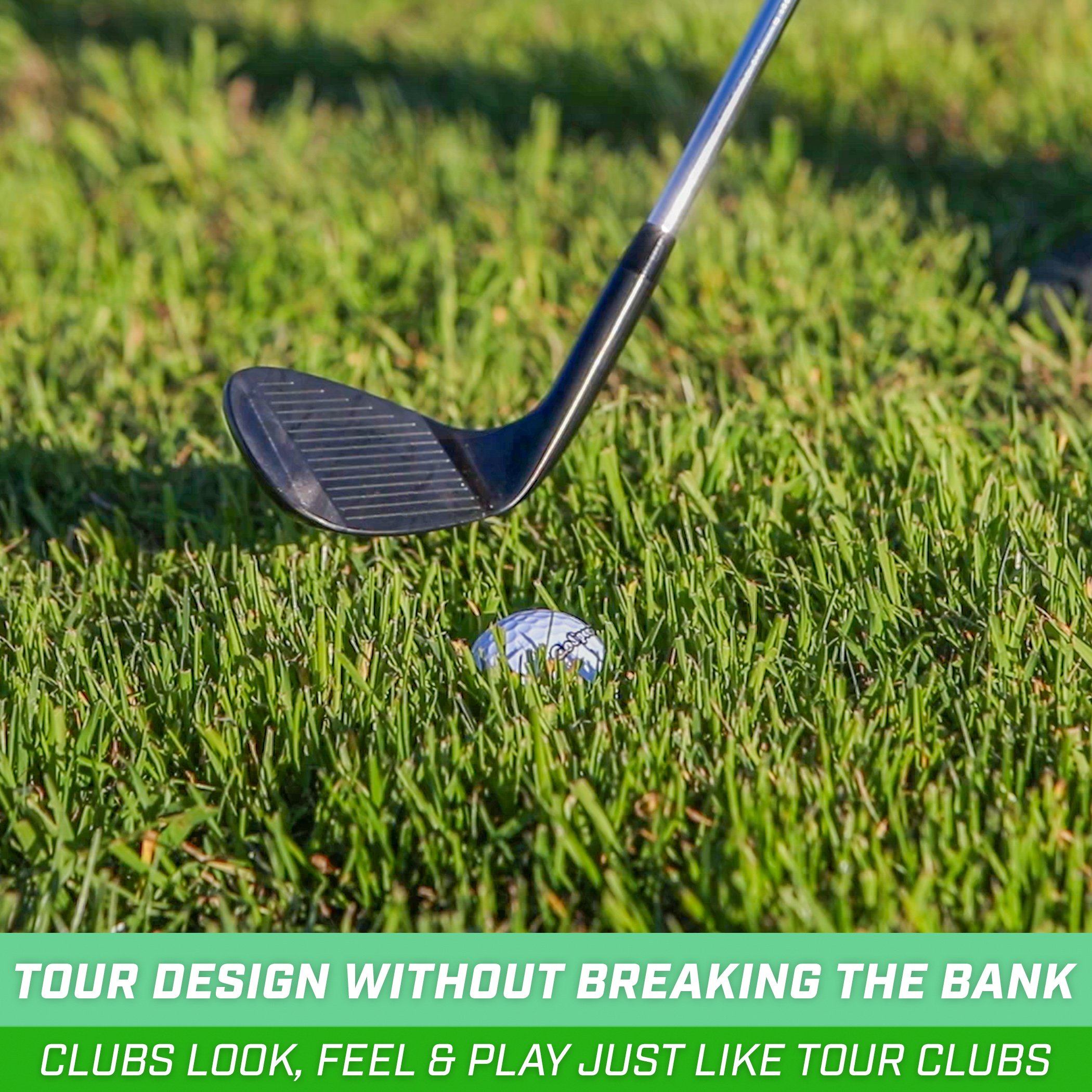 a golf ball and a golf club club on the grass