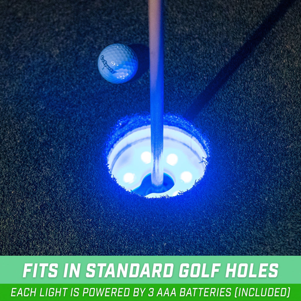 GoSports Light Up Golf Hole Lights 3 Pack - Great for Low Light Golf Play, Putting Practice, Chipping Practice and More Golf playgosports.com 