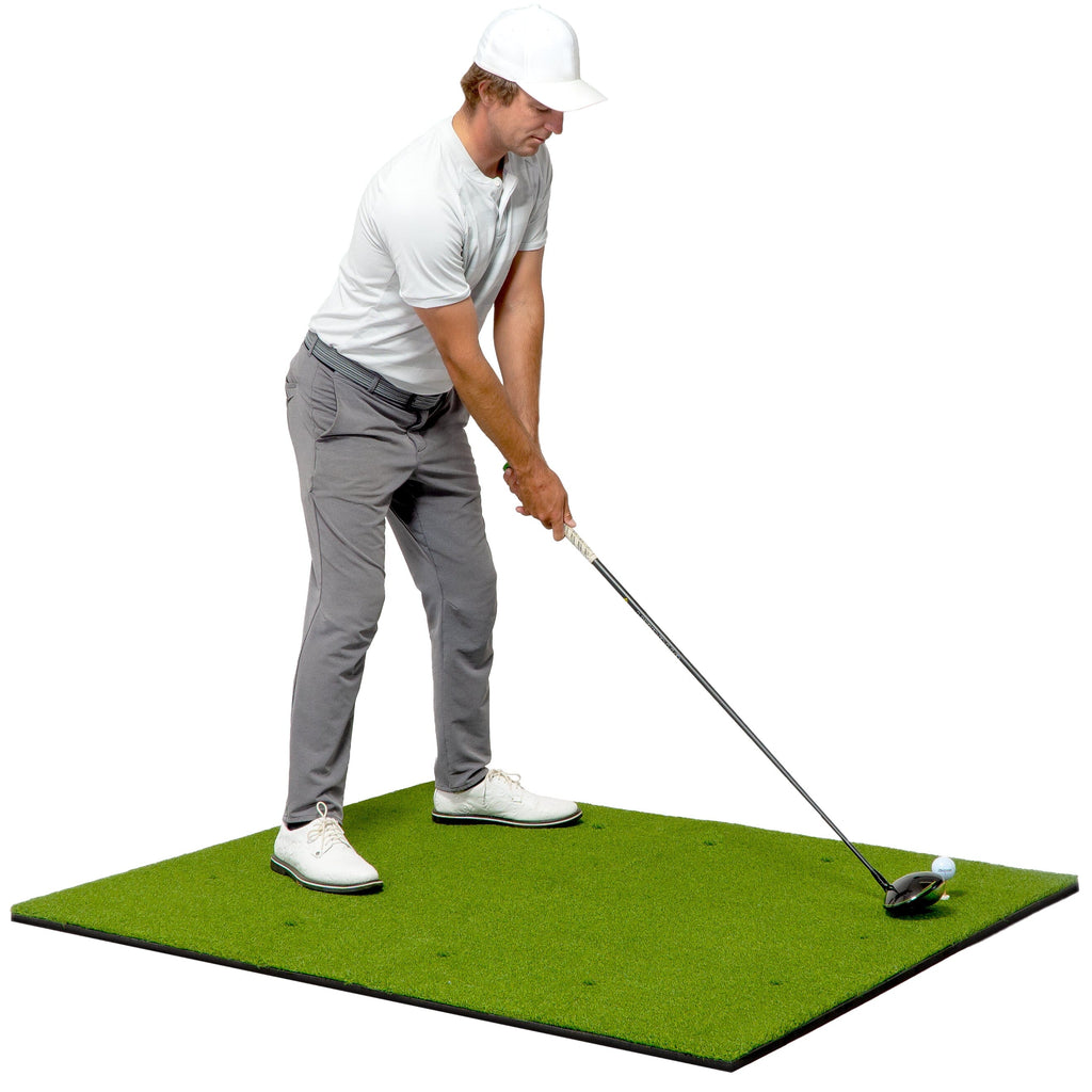GoSports Golf Hitting Mat PRO 5 ft x 5 ft Artificial Turf Mat for Indoor/Outdoor Practice - Includes 3 Rubber Tees Playgosports.com 