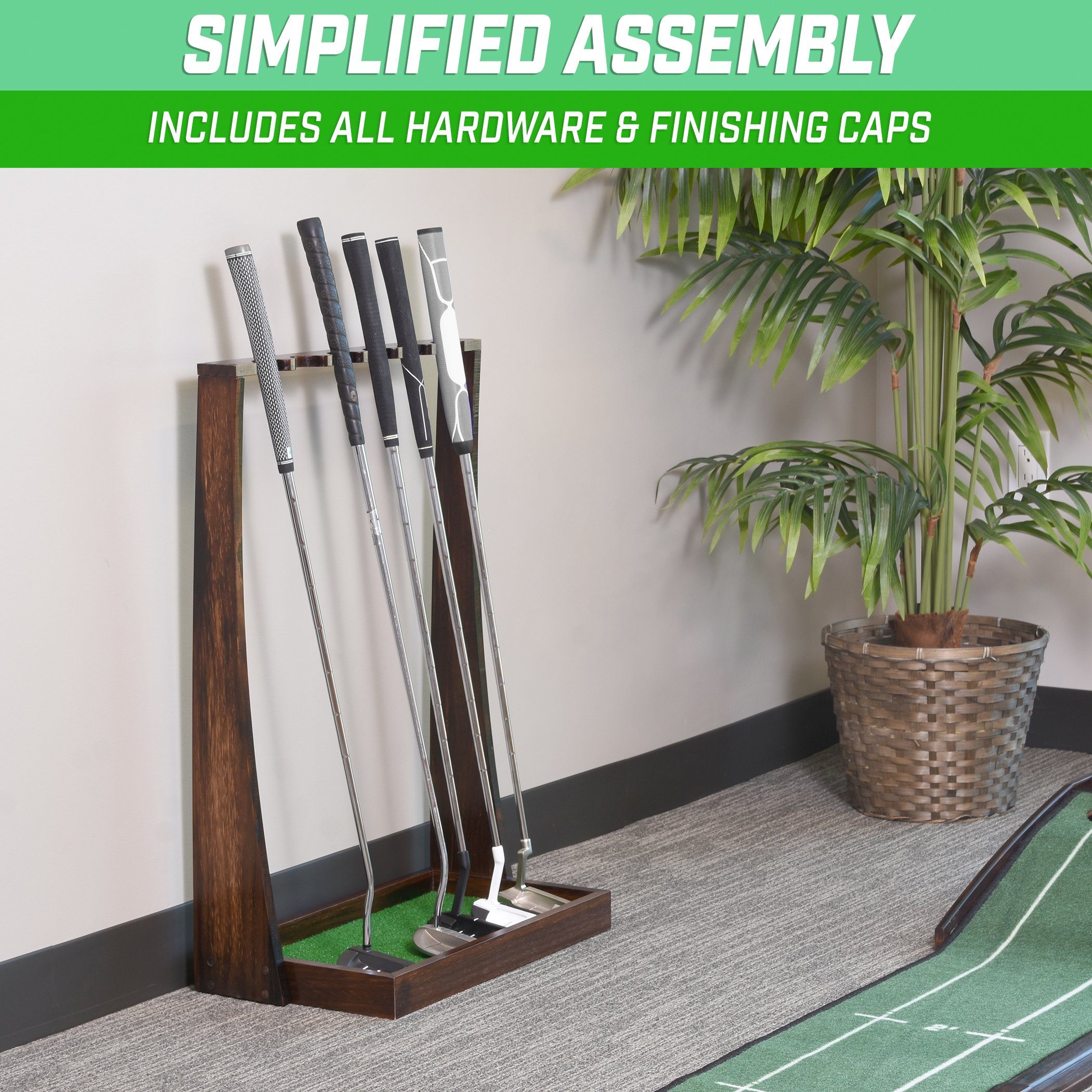 Putter Base Rack GoSports Premium Wooden Golf Putter Stand – PlayGoSports.com