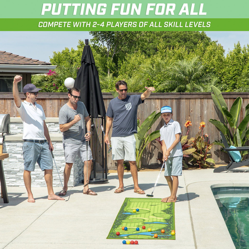 GoSports Pure Putt Challenge Mini Golf Course Putting Game | Huge 10ft Putting Green Rug with 16 Golf Balls & Scorecard Golf playgosports.com 