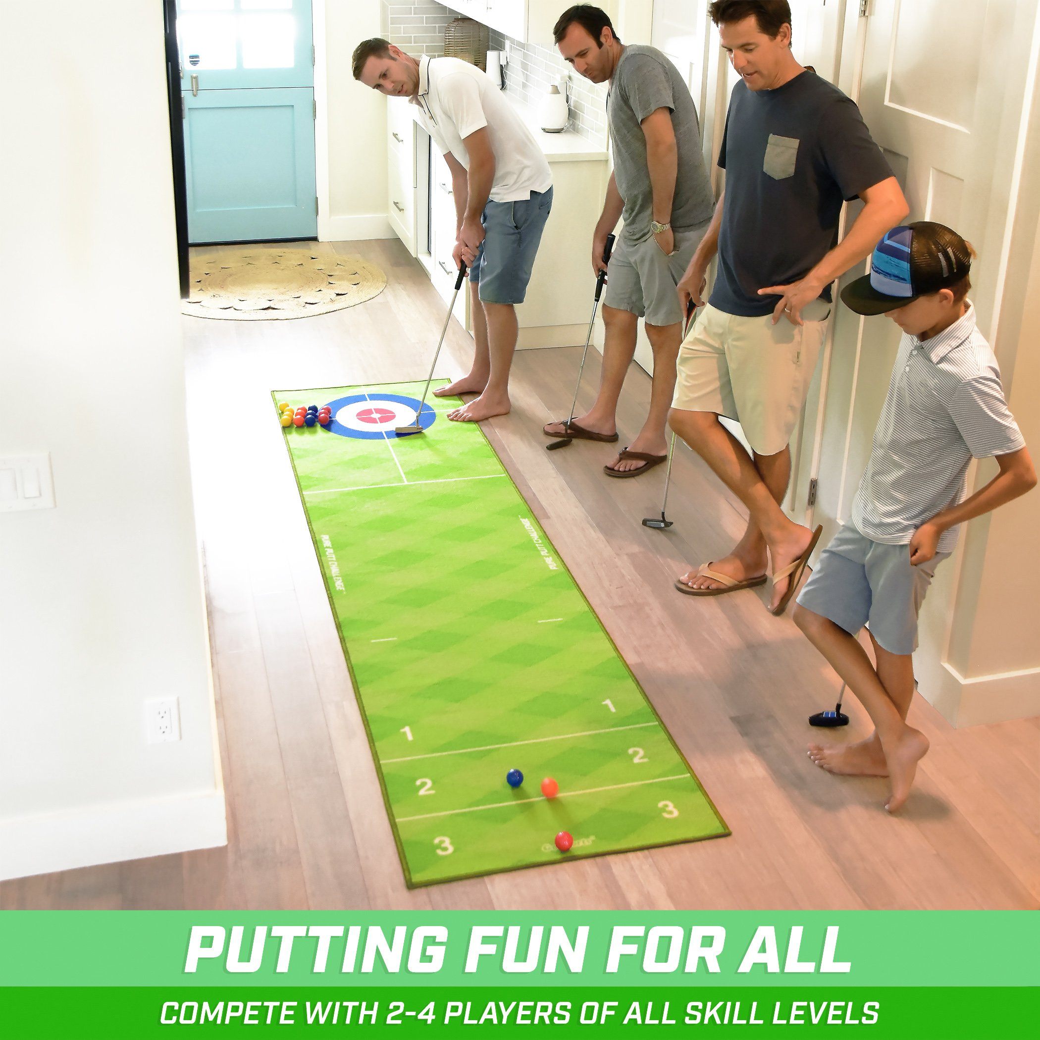 a group of people playing a game of golf