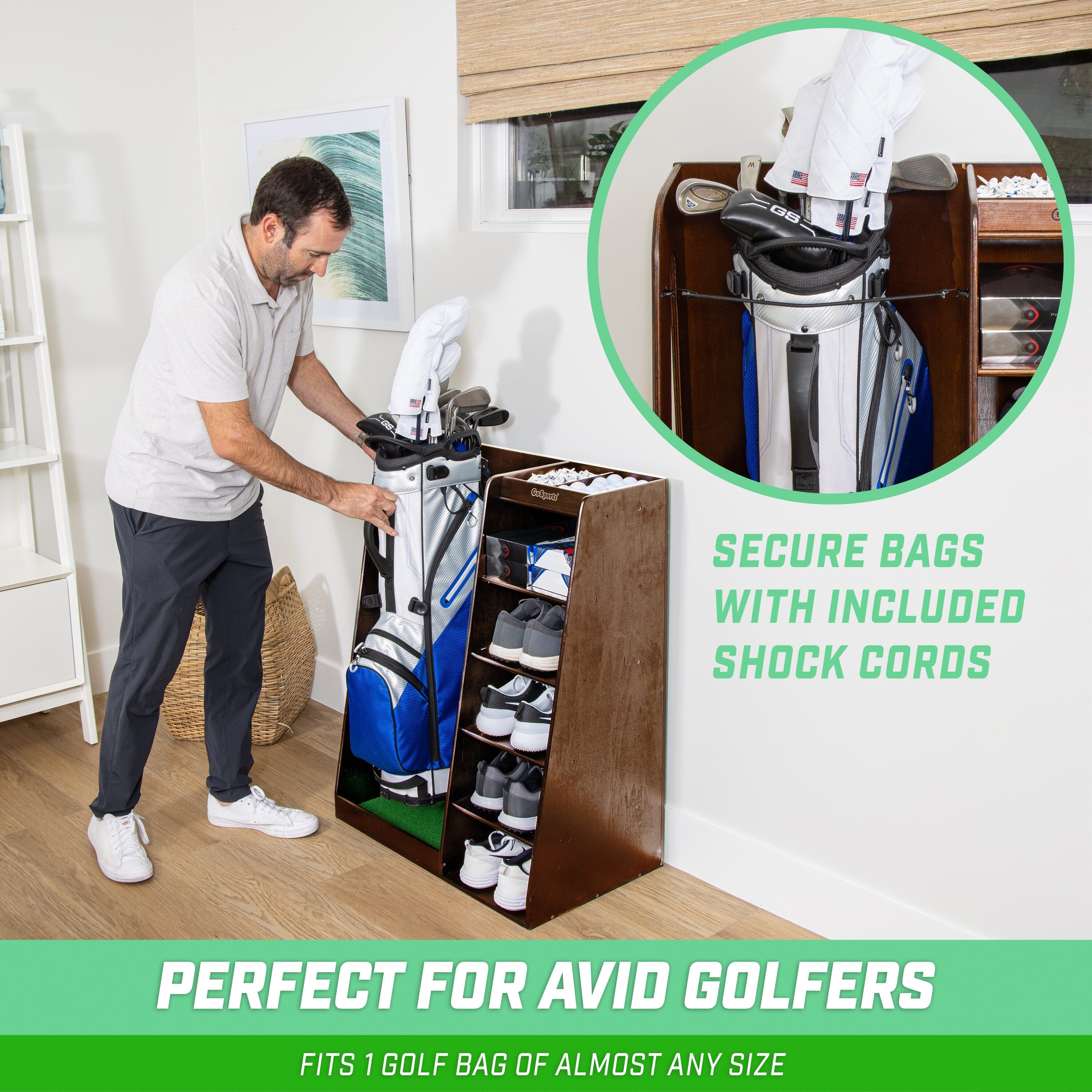Golf Bag Sports Dual Golf Storage Organizer golf organizer rack by Home-it