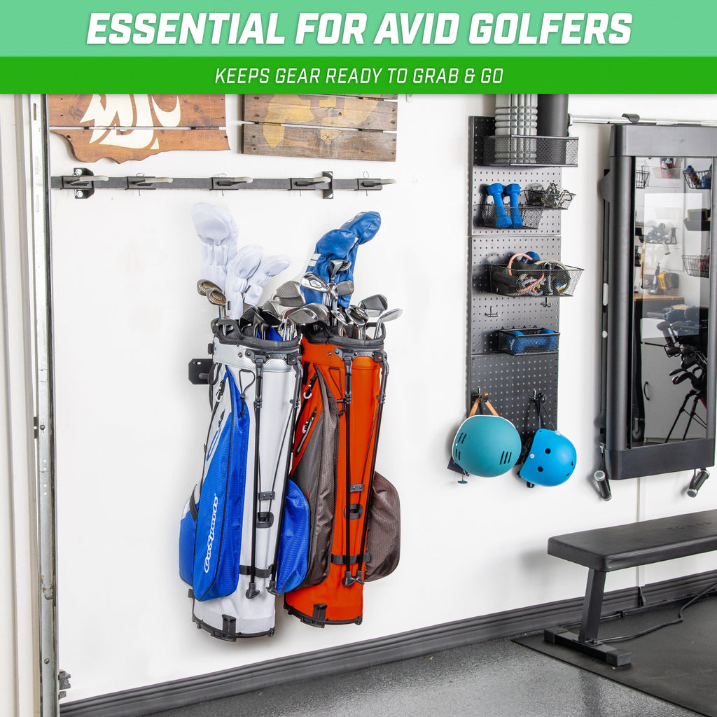 GoSports Wall Mounted Golf Bag Storage Rack - Holds 2 Golf Bags Playgosports.com 
