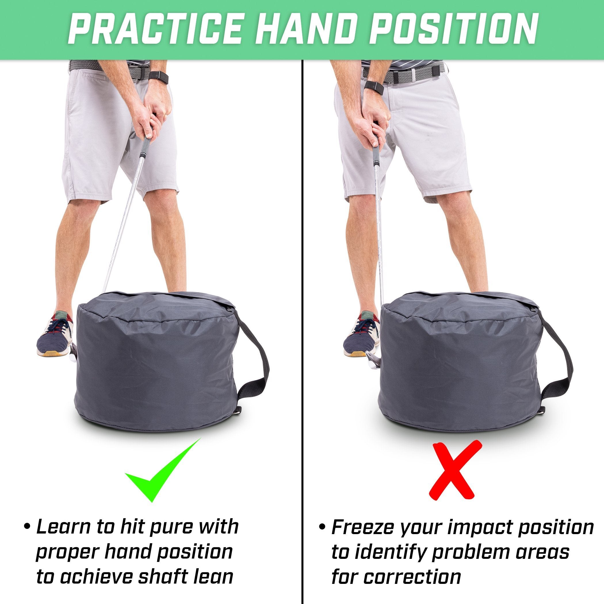 a man putting a bag with a handle