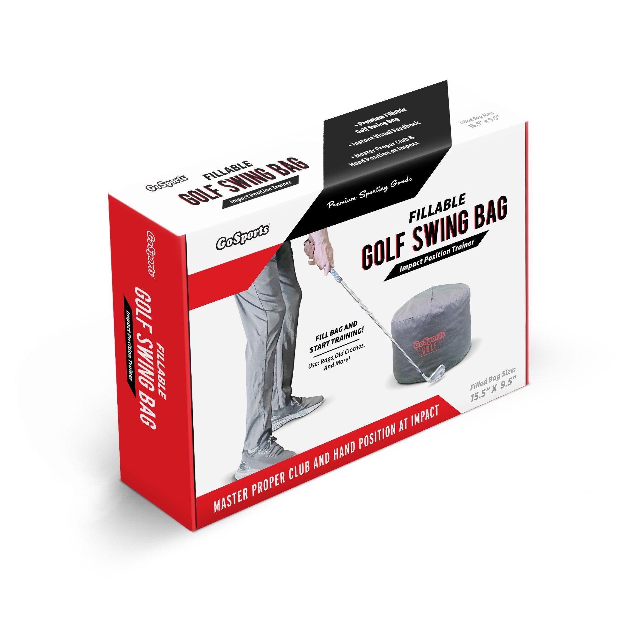 golf bag with a golf ball inside