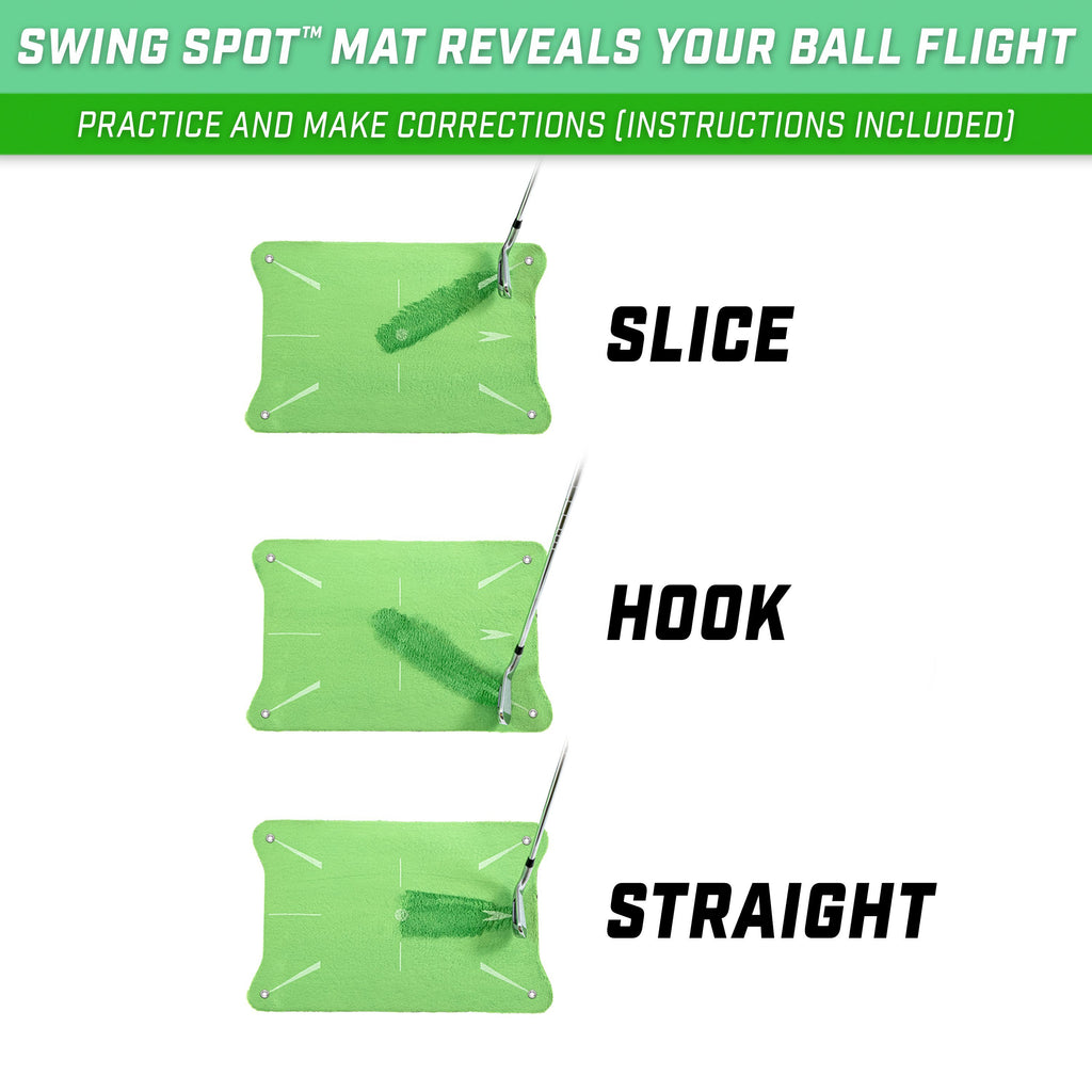 GoSports SWINGSPOT Outdoor Golf Swing Impact Training Mat - Shows Club Path at Impact to Detect and Fix Slices, Hooks and More Golf playgosports.com 
