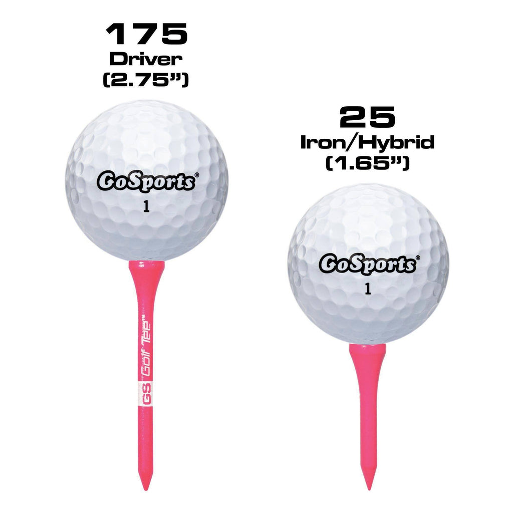 GoSports 2.75" Premium Wooden Golf Tees - 200 Tee Player's Pack with Driver and Iron/Hybrid Tees, Pink Golf playgosports.com 